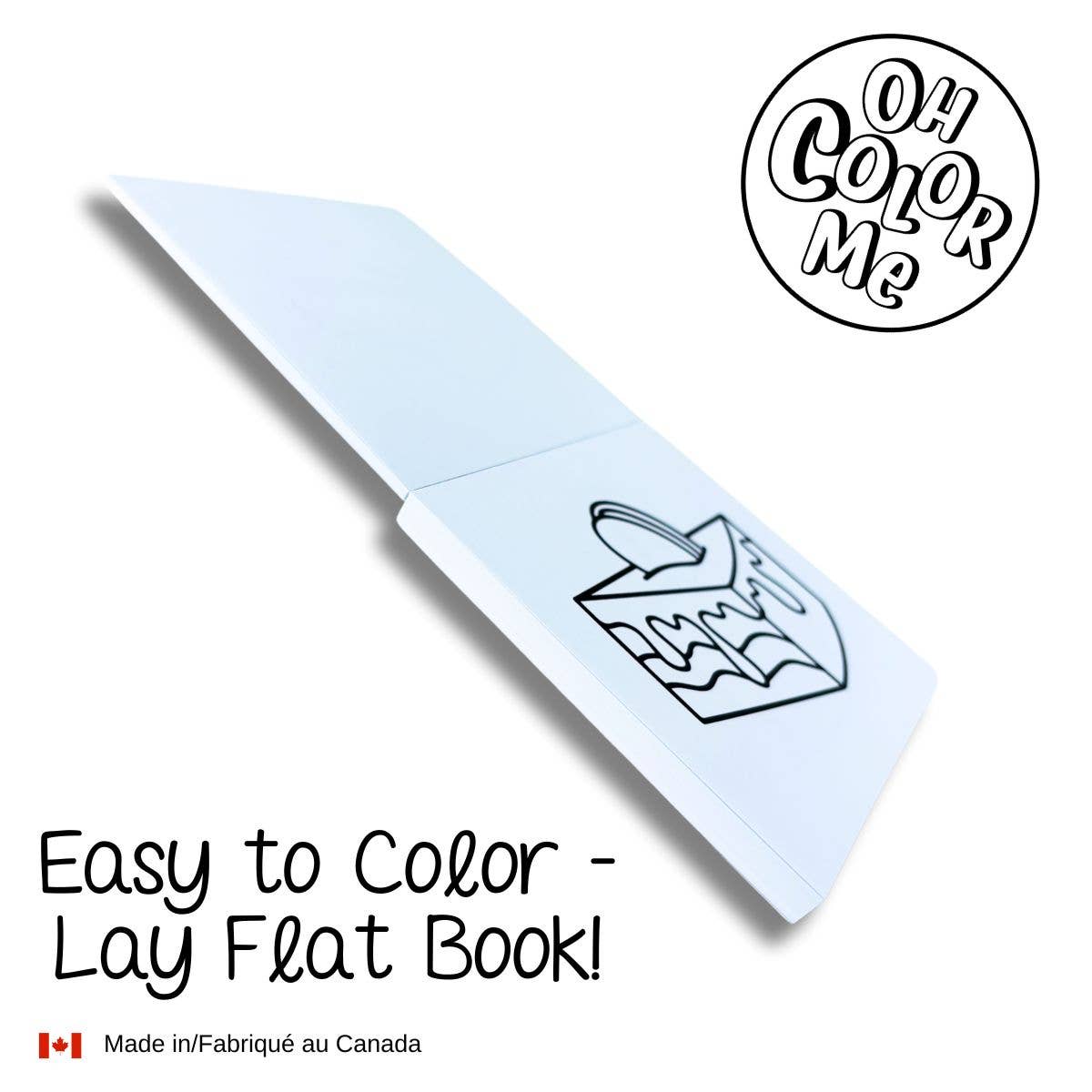 Oh Color Me - Mini Coloring Book Calming Scenes, 4"x4", Small Gifts - Canadian Brand - Ages 3+