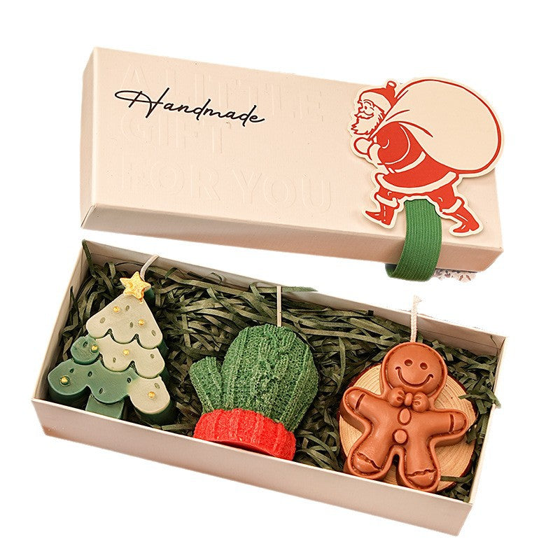 Christmas Scented Candle Gift Set, Festive Molded Aromatherapy Candles in Holiday Shapes – Snowman, Reindeer, Tree & Gingerbread, Home Decor Gift Box