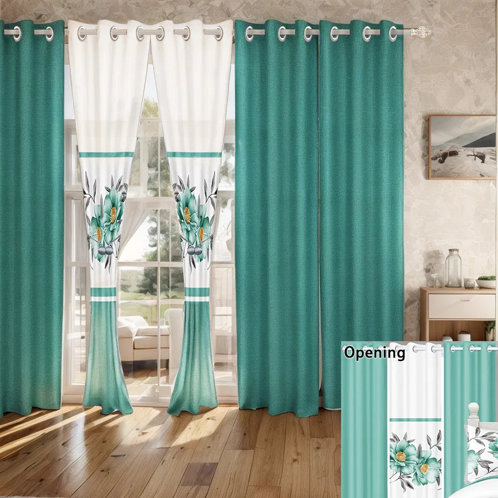 9-Piece Queen Quilted Bedspread & Curtain Set – Bedding Ensemble with Sheer Grommet Drapes (United States & Canada Delivery Only)