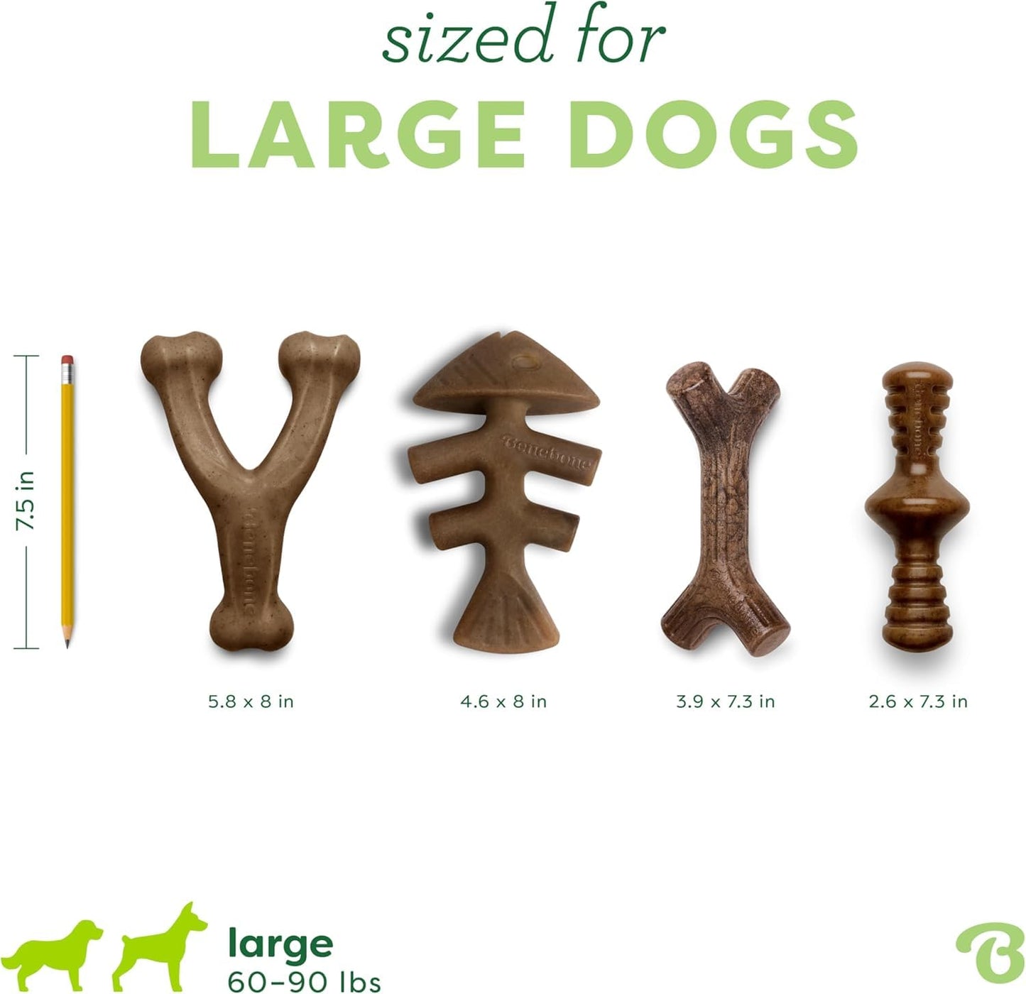 Benebone Large 4-Pack Dog Toys for Aggressive Chewers – Under 90 lbs 🍁 All In One Marketplace Canada
