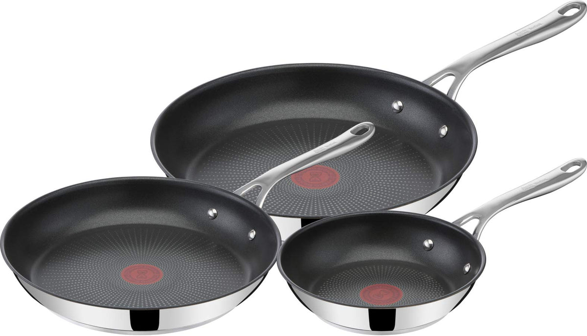 Jamie Oliver by Tefal Cooks Direct, Stainless Steel Pan Set, Frying Pans Nonstick Set 3 Pcs (20/24/28cm) (8/9/11 Inches), Induction Cookware with Even Heating 🍁 All In One Marketplace Canada