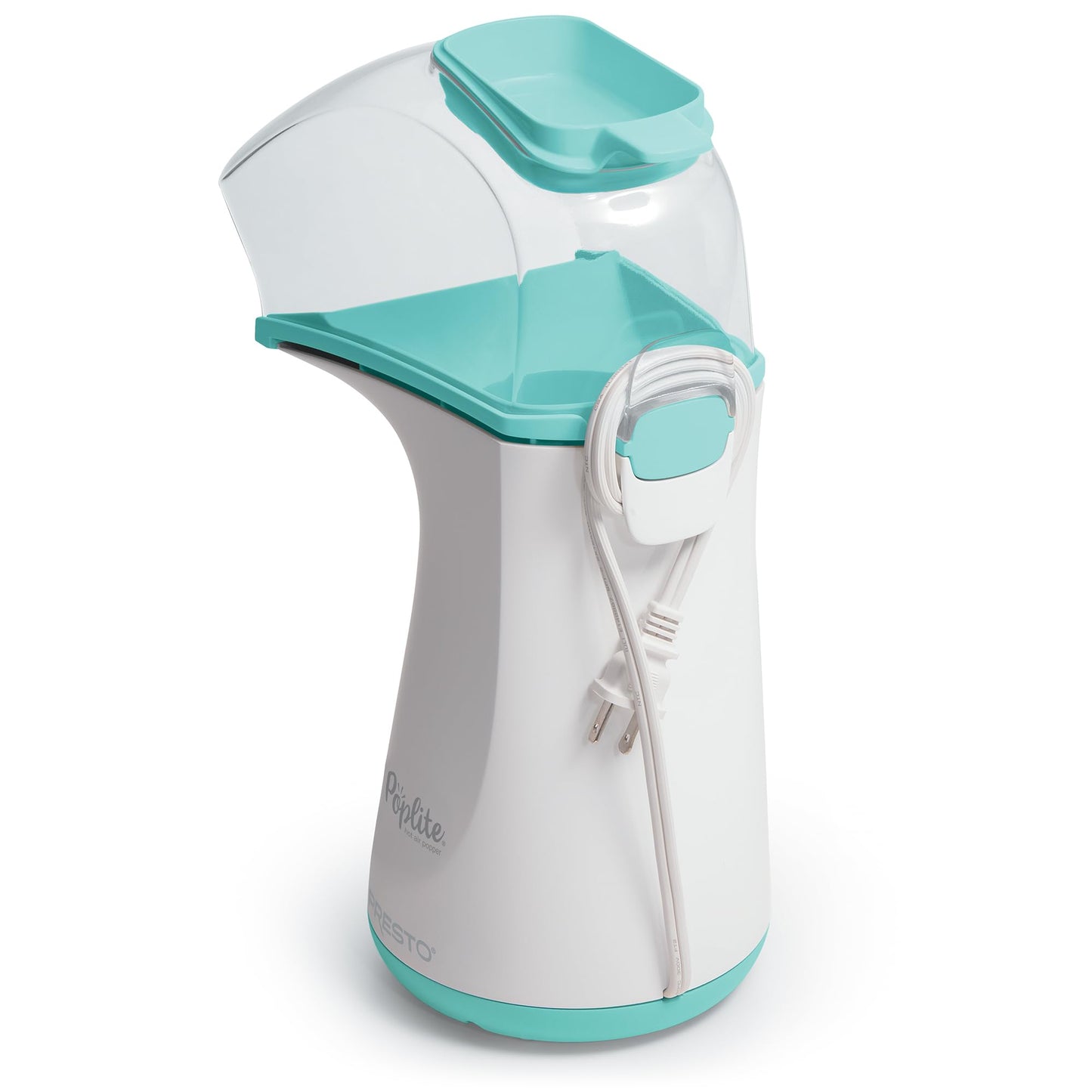 Presto 04869 Poplite Hot Air Popcorn Popper - Built-In Measuring Cup + Melts Butter, Easy to Clean, Built-In Cord Wrap, 18 Cups, Aqua/White 🍁 All In One Marketplace Canada