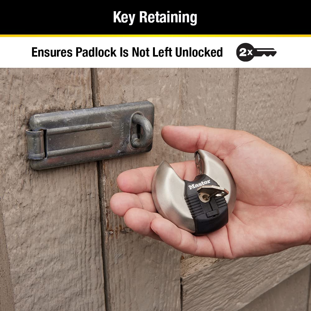 MASTERLOCK 70mm Disc Padlock, 2-3/4", Silver M40XKADCCSEN 🍁 All In One Marketplace Canada