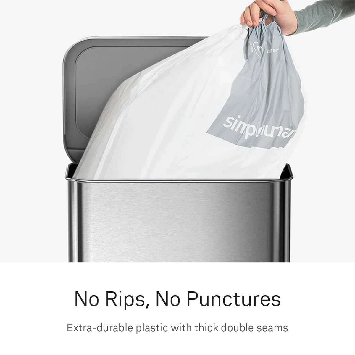 simplehuman Code M 100 Count, Dispenser Pack Custom Fit Liners, Drawstring Trash Bags, 45L / 11.9 Gallons, White 🍁 All In One Marketplace Canada