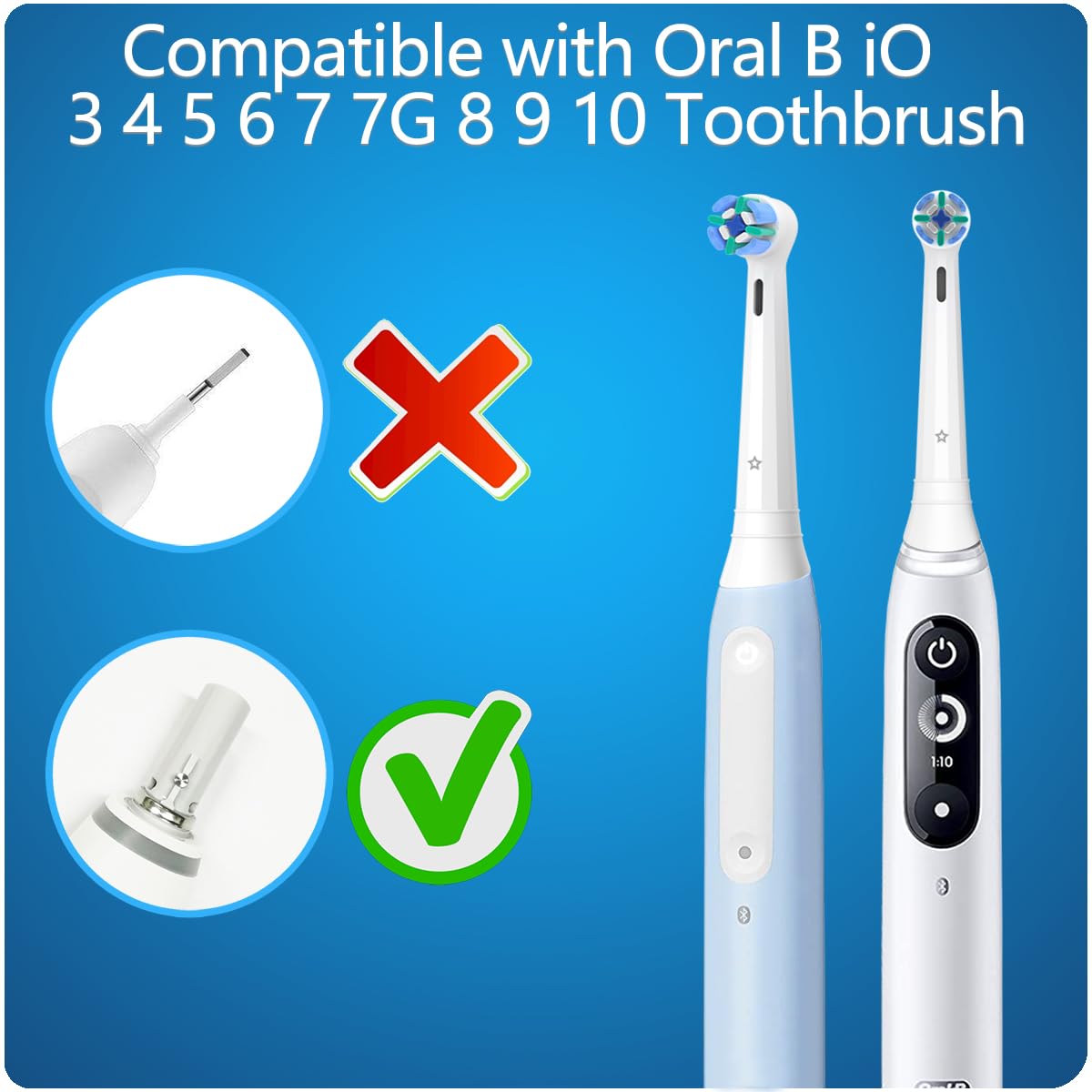 8 Pack Replacement Toothbrush Heads Compatible with Oral B iO, Brush Heads for Oral-B iO 2/3/4/5/6/7/8/9/10/7G Series, with Covers, White 🍁 All In One Marketplace Canada
