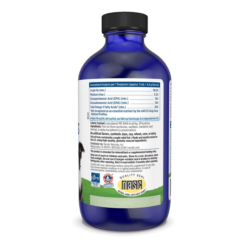 Nordic Naturals Omega 3 Pet – Fish Oil for Dogs & Cats, Supports Healthy Skin, Coat, Joints & Heart – Unflavoured, 237 ml 🍁 All In One Marketplace Canada