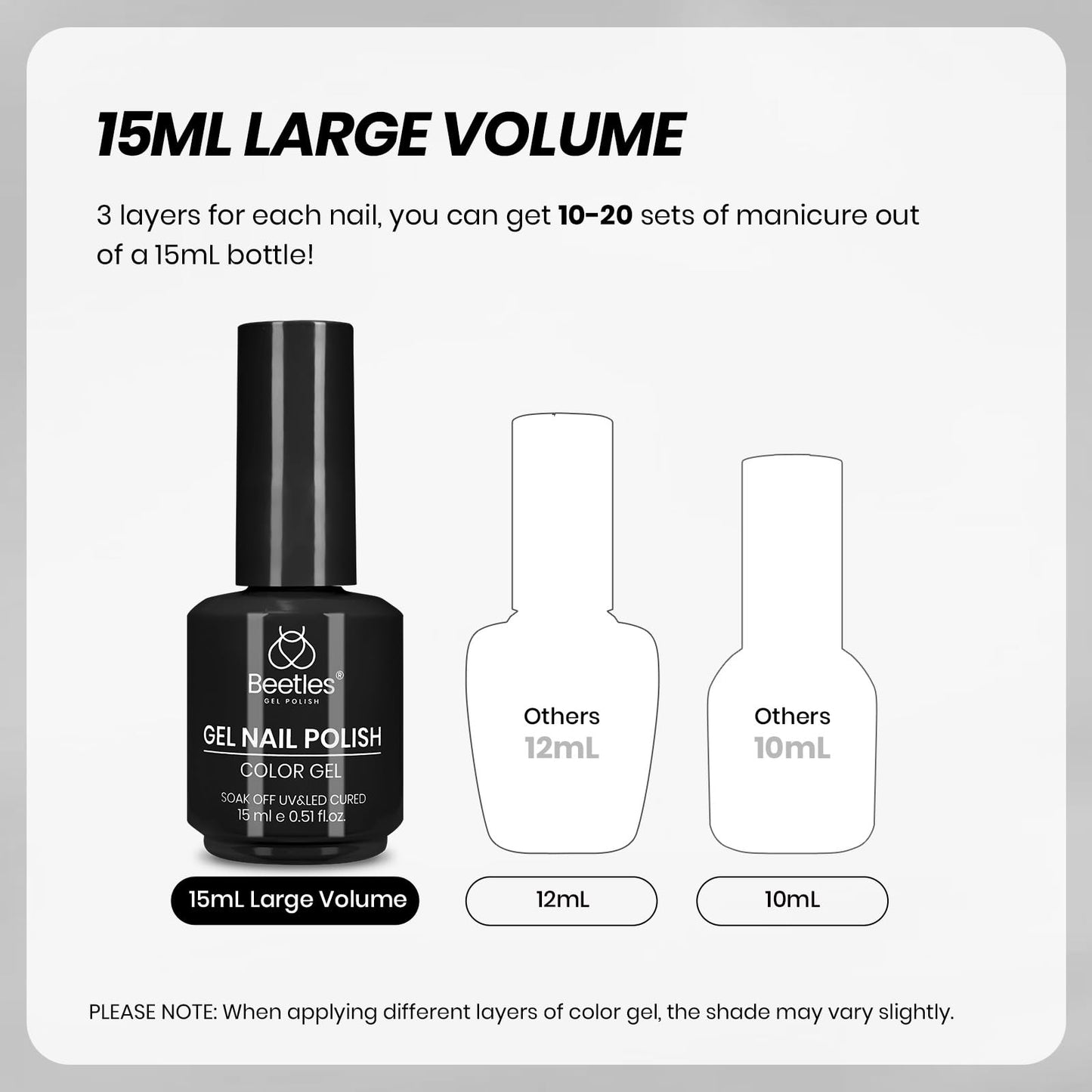 Beetles Gel Nail Polish Kit- 2 Pcs 15ml Black And White Gel Polish Black Gel Nail Polish Black Nail Polish Soak Off Led Gel Polish Nail Art Manicure Salon Diy at Home 🍁 All In One Marketplace Canada