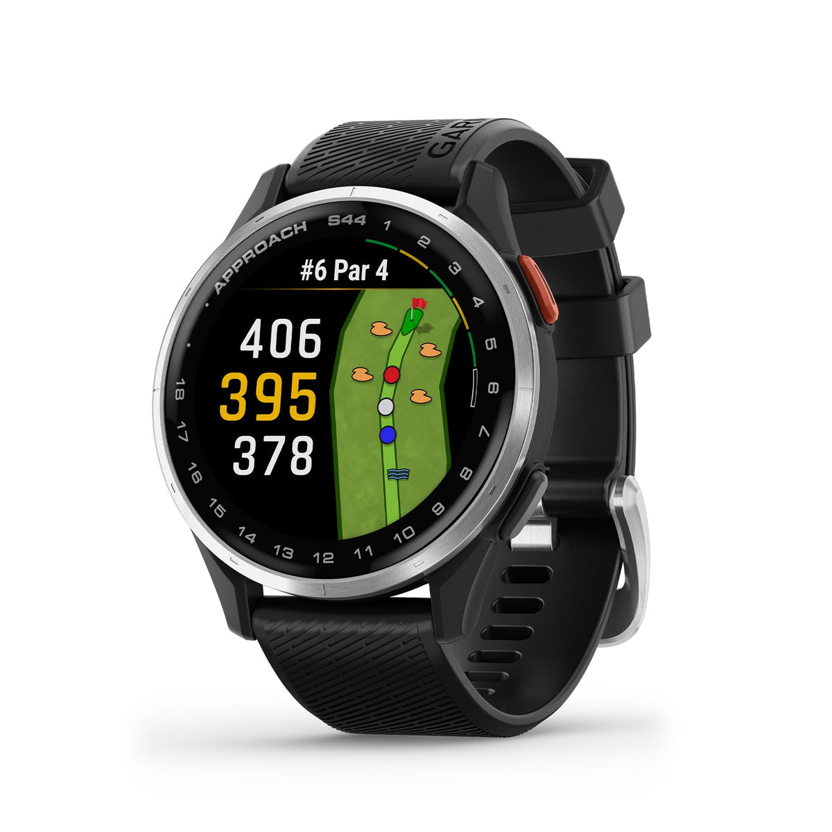 Garmin Approach S44, Essential Golf GPS Smartwatch, AMOLED Display, On-Course Features, Silver Aluminum Bezel with Black Silicone Band 🍁 All In One Marketplace Canada