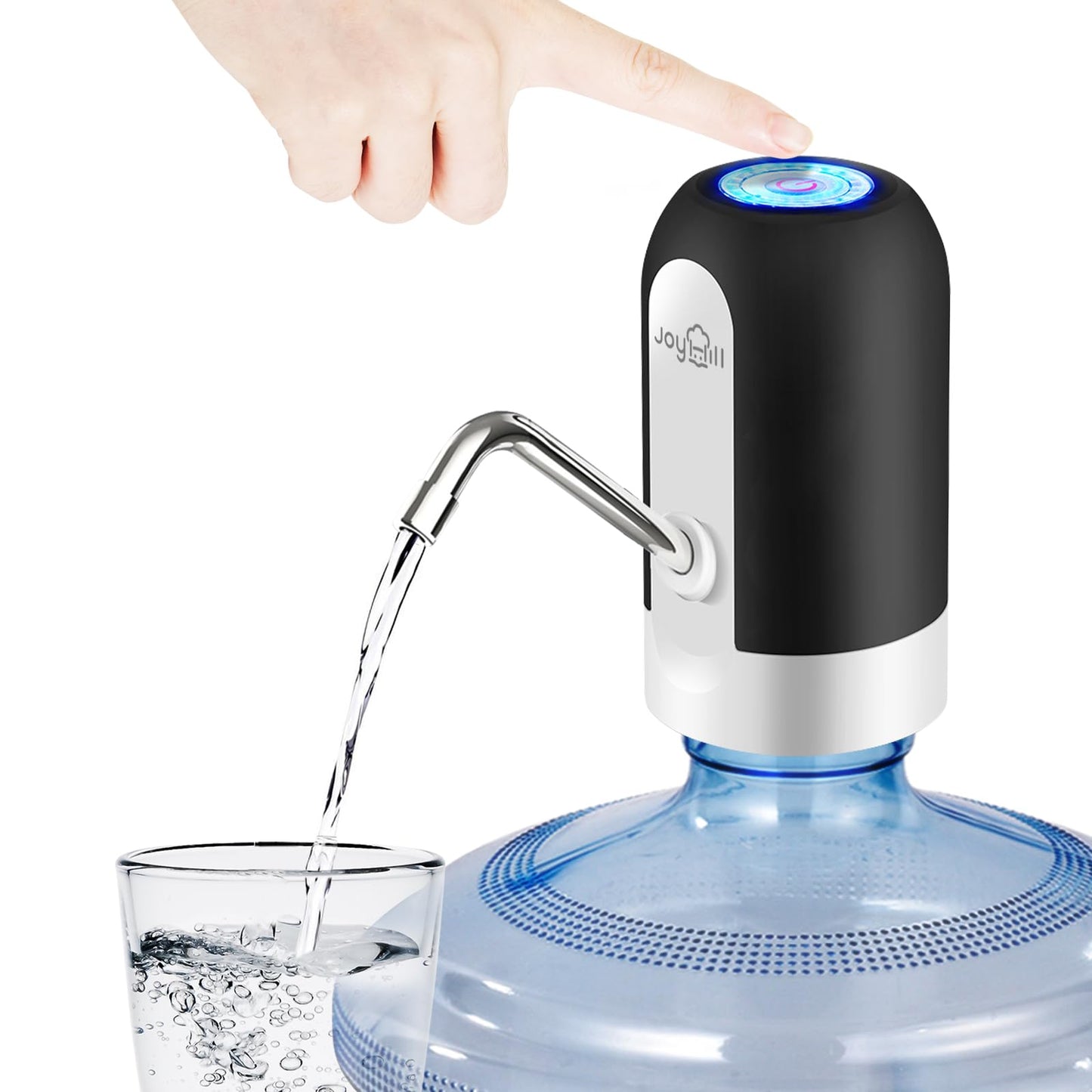 JOYHILL Water Bottle Pump, Automatic Drinking Water Pump, USB Charging, 3-5 Gallon Bottle Compatible, Portable Electric Water Jug Pump, Black, Matte Finish 🍁 All In One Marketplace Canada