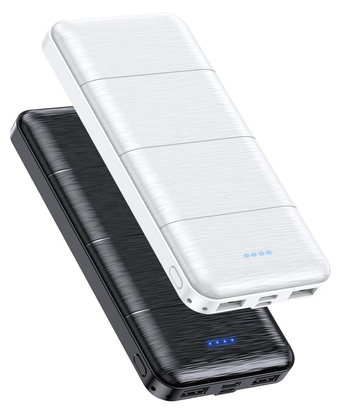 Portable-Charger-Power-Bank - 2 Pack 15000mAh Dual USB Power Bank Output 5V3.1A Fast Charger Portable Charger Compatible with Smartphones and All USB Devices (Deep Black and White) 🍁 All In One Marketplace Canada