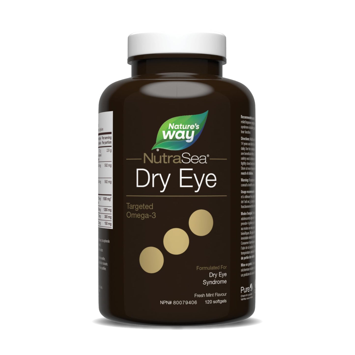 Nature’s Way NutraSea Dry Eye Omega‑3 Supplement – Targeted Eye Health & Tear Support – 1500 mg EPA + DHA with 150 mg GLA – Citrus Flavour Fish Oil – 120 Softgels 🍁 All In One Marketplace Canada