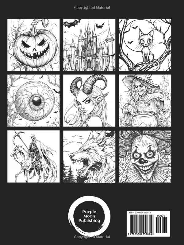 Halloween Coloring Book for Adults: Spooky Fun, Stress Relief and Creative Expression with Dark Fantasy and Gothic Art