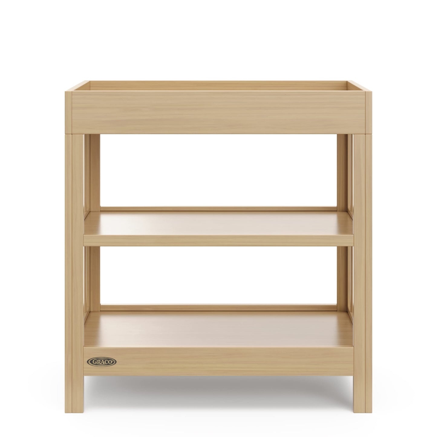 Graco Teddi Changing Table with Water-Resistant Changing Pad (Driftwood) - GREENGUARD Gold Certified, 2 Open Shelves, Includes Bonus Water-Resistant Changing Pad with Safety Strap 🍁 All In One Marketplace Canada