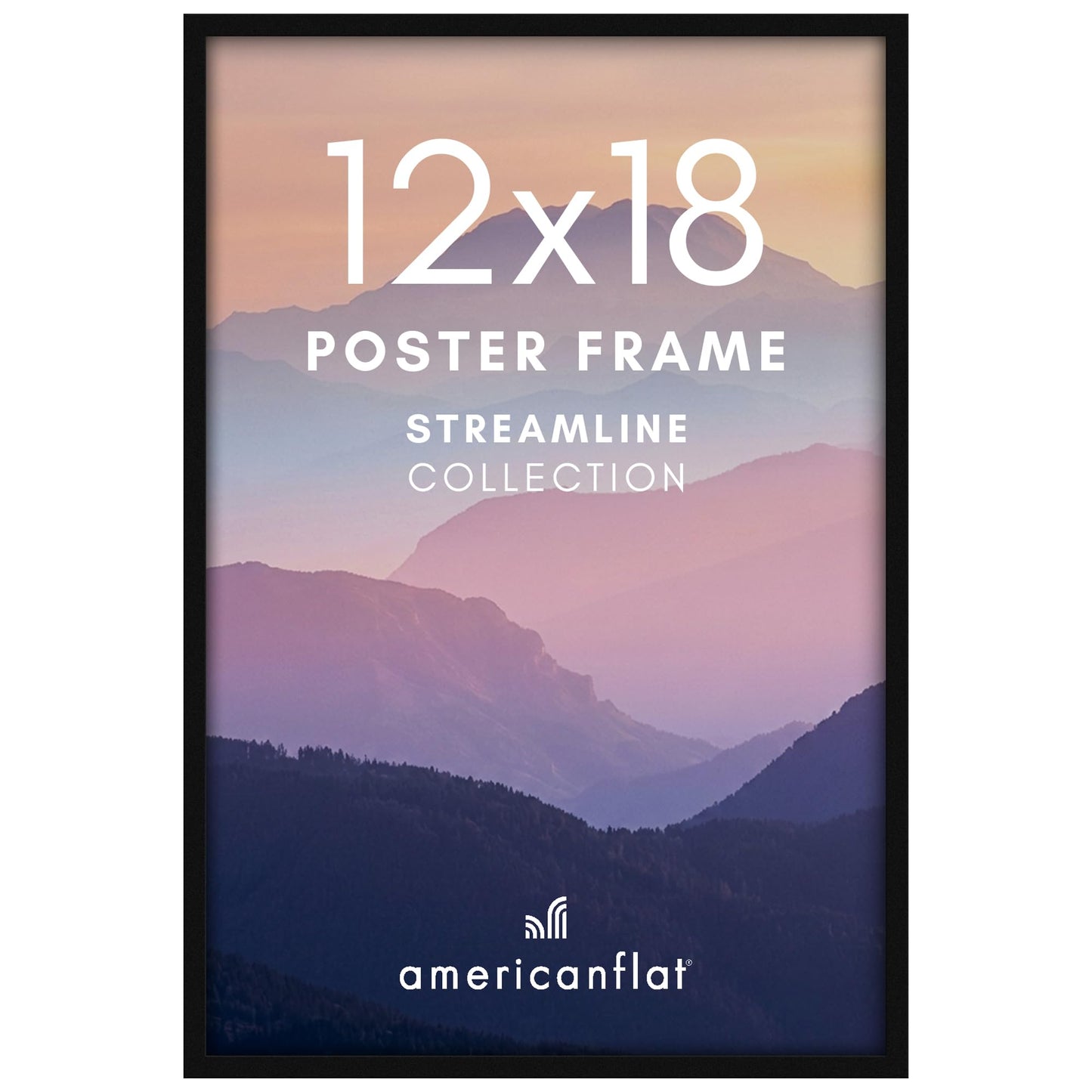 Americanflat 12x18 Poster Frame with Polished Plexiglass - Streamline Collection - Thin Border Picture Frame for Wall Display - Hanging Hardware Included - Black 🍁 All In One Marketplace Canada