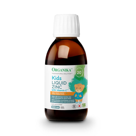 Organika Canadian-Made Kids Liquid Zinc with Vitamin C- Sweet Orange Flavour- Immune Function Support 100ml 🍁 All In One Marketplace Canada