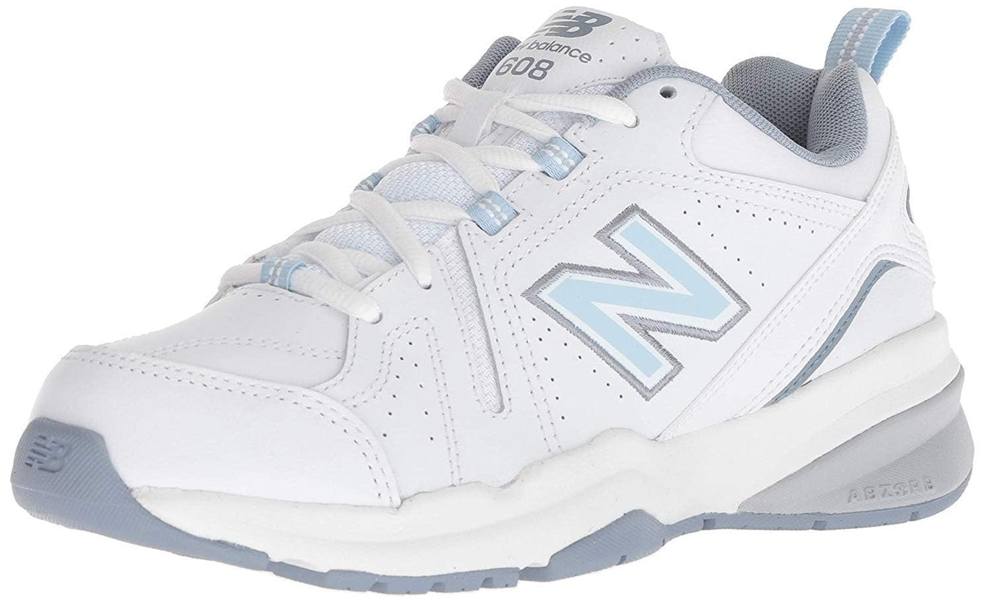 New Balance Women's 608 V5 Casual Comfort Cross Trainer, White/Light Blue, 8.5 W US 🍁 All In One Marketplace Canada