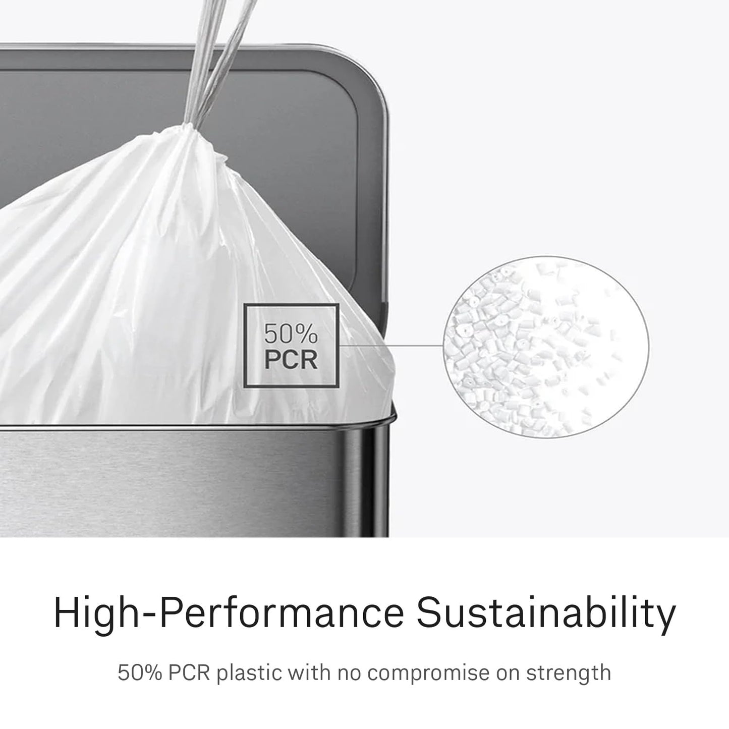 simplehuman Code B 90 Count, Dispenser Pack Custom Fit Liners, Drawstring Trash Bags, 6L / 1.6 Gallons, White 🍁 All In One Marketplace Canada