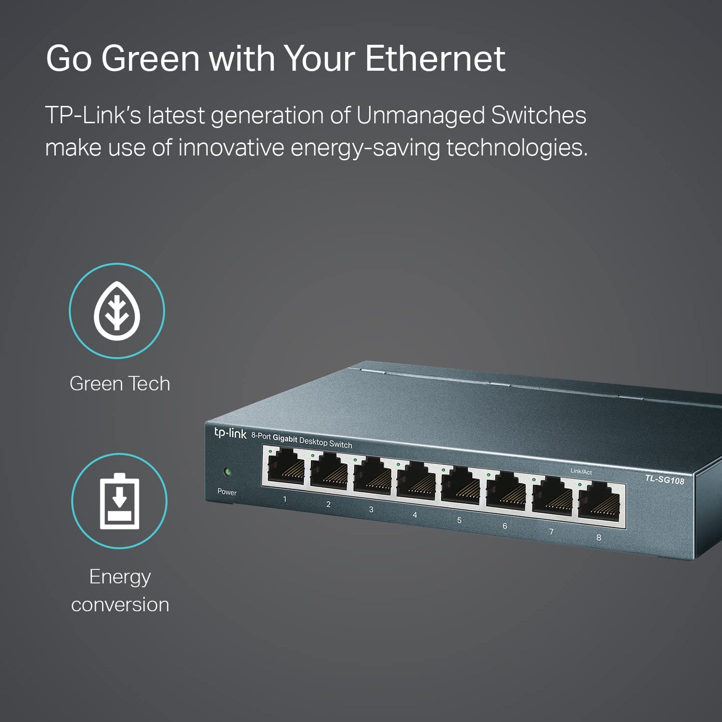 TP-Link TL-SG108 | 8 Port Gigabit Unmanaged Ethernet Network Switch, Ethernet Splitter | Plug & Play | Fanless Metal Design | Shielded Ports | Traffic Optimization | Limited Lifetime Protection 🍁 All In One Marketplace Canada
