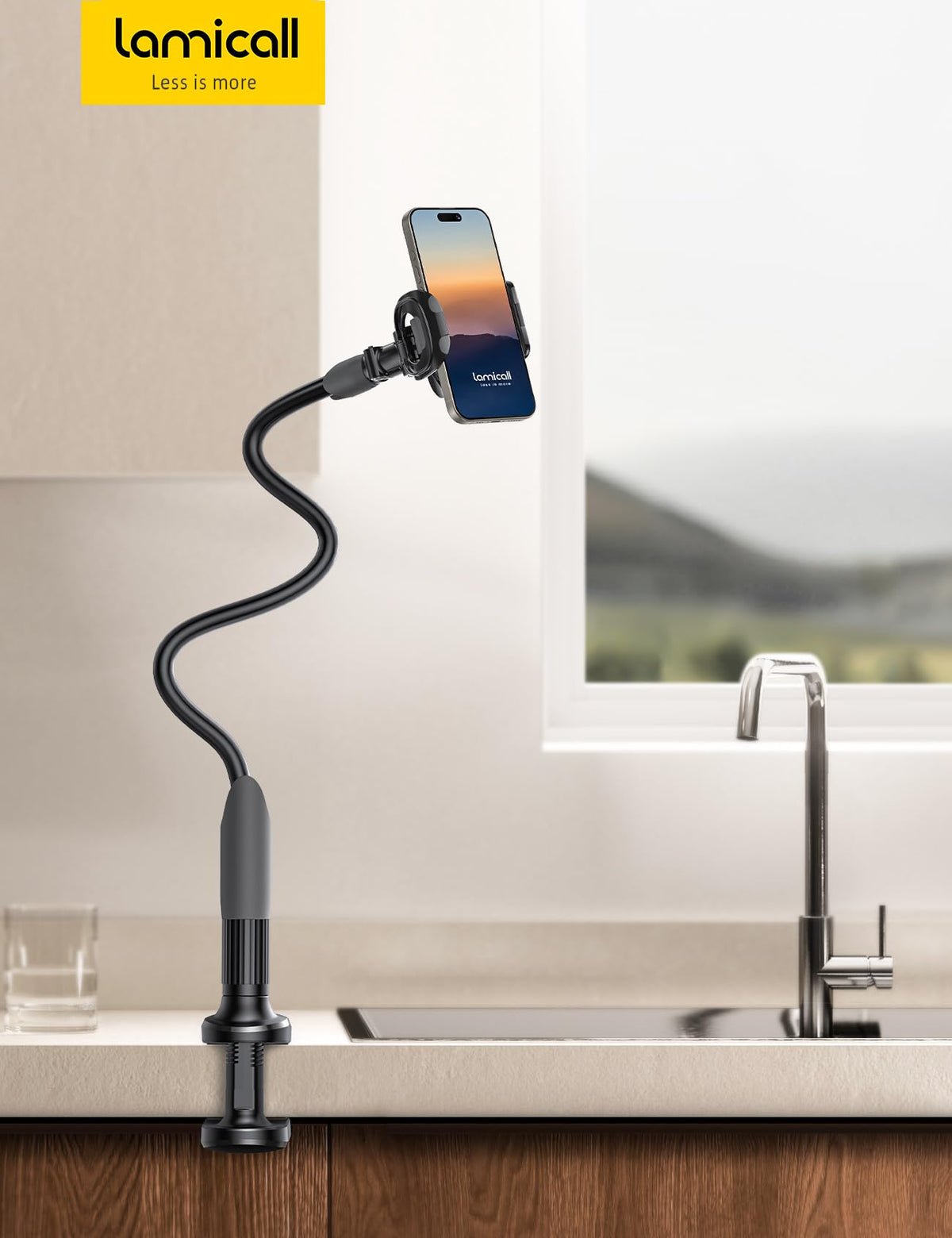 Phone Holder Bed Gooseneck Mount - Lamicall Cell Phone Stand Clamp Clip for Desk, Flexible Lazy Long Arm Headboard Bedside for iPhone 13 14 15 16 17 Pro Max Mini Plus, S24 S25 Ultra, 4-7" Smartphones 🍁 All In One Marketplace Canada