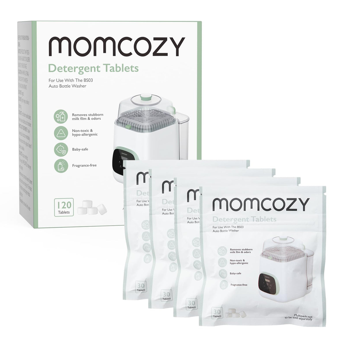 Momcozy Official Washing Block, 120 Tablets for KleanPal Pro Baby Bottle Washer – Effective Cleaning & Odor Removal 🍁 All In One Marketplace Canada