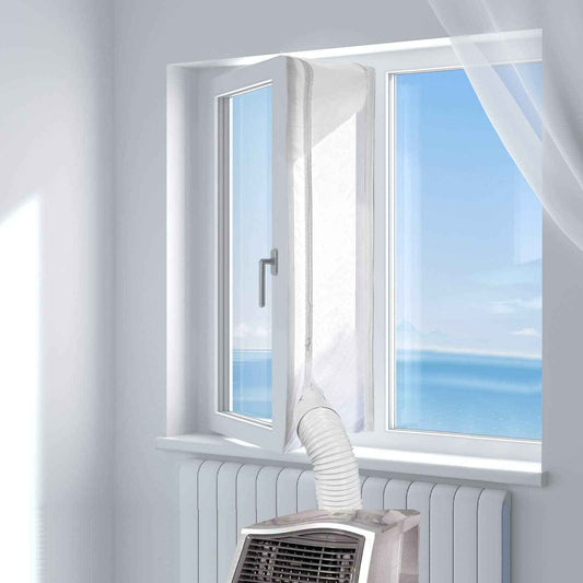 HOOMEE 300CM (118 inch ) Universal Window Seal for Portable Air Conditioner And Tumble Dryer Works with Every Mobile Air-Conditioning, Easy to Install Air Exchange Guards With Zip and Adhesive Fastener 🍁 All In One Marketplace Canada