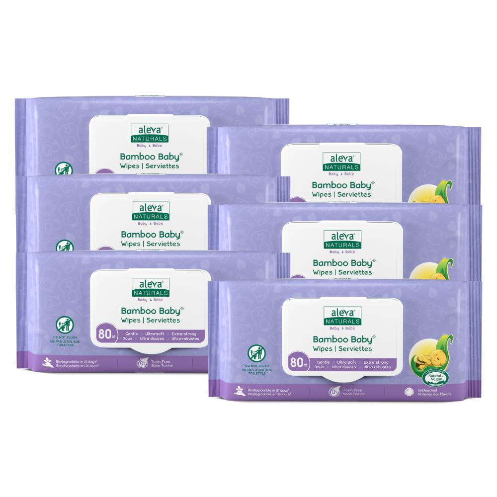 Aleva Naturals Bamboo Baby Wipes, 480 Count 🍁 All In One Marketplace Canada