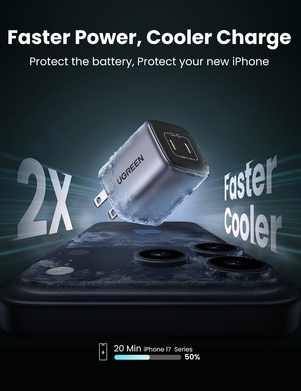 UGREEN Nexode 45W USB C Charger Block, GaN PPS Dual Port USB C Fast Charger Super Fast Charge 2.0 Wall Plug Compatible with Galaxy S26 S25 S24 Ultra S23 A54, iPhone 17 16 Pro Max, iPad, Pixel 10 9 8 🍁 All In One Marketplace Canada