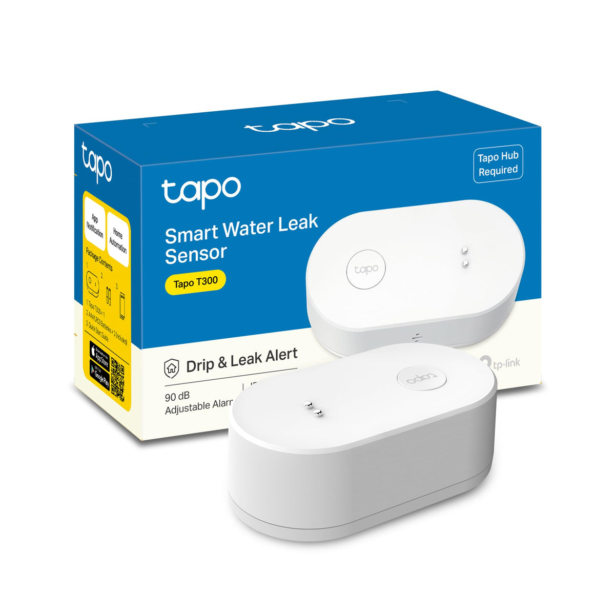 TP-Link Tapo Smart Water Leak Detector, Requires Tapo Hub, Water Leak Sensor Wi-Fi with Rapid Dripping Detection, 90dB Adjustable Alarm, App Alerts, Compatible with Alexa and Google Home, T300 🍁 All In One Marketplace Canada