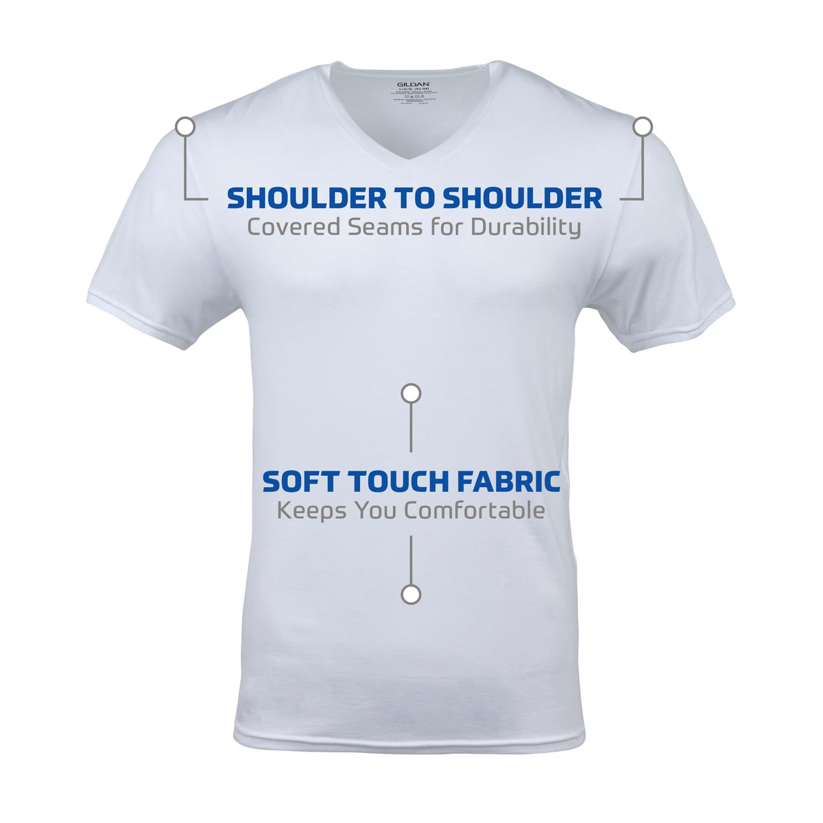 Gildan Men's V-Neck T-Shirts, Multipack, Style G1103, White (6-Pack), Medium 🍁 All In One Marketplace Canada