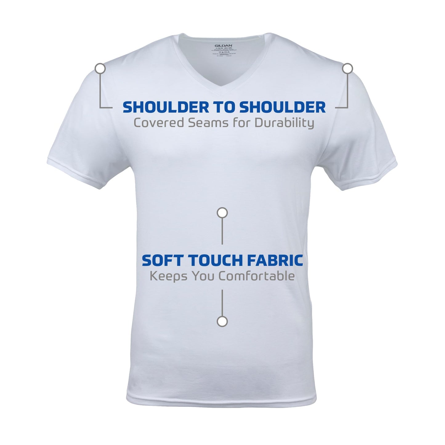 Gildan Men's V-Neck T-Shirts, Multipack, Style G1103, White (6-Pack), Large 🍁 All In One Marketplace Canada