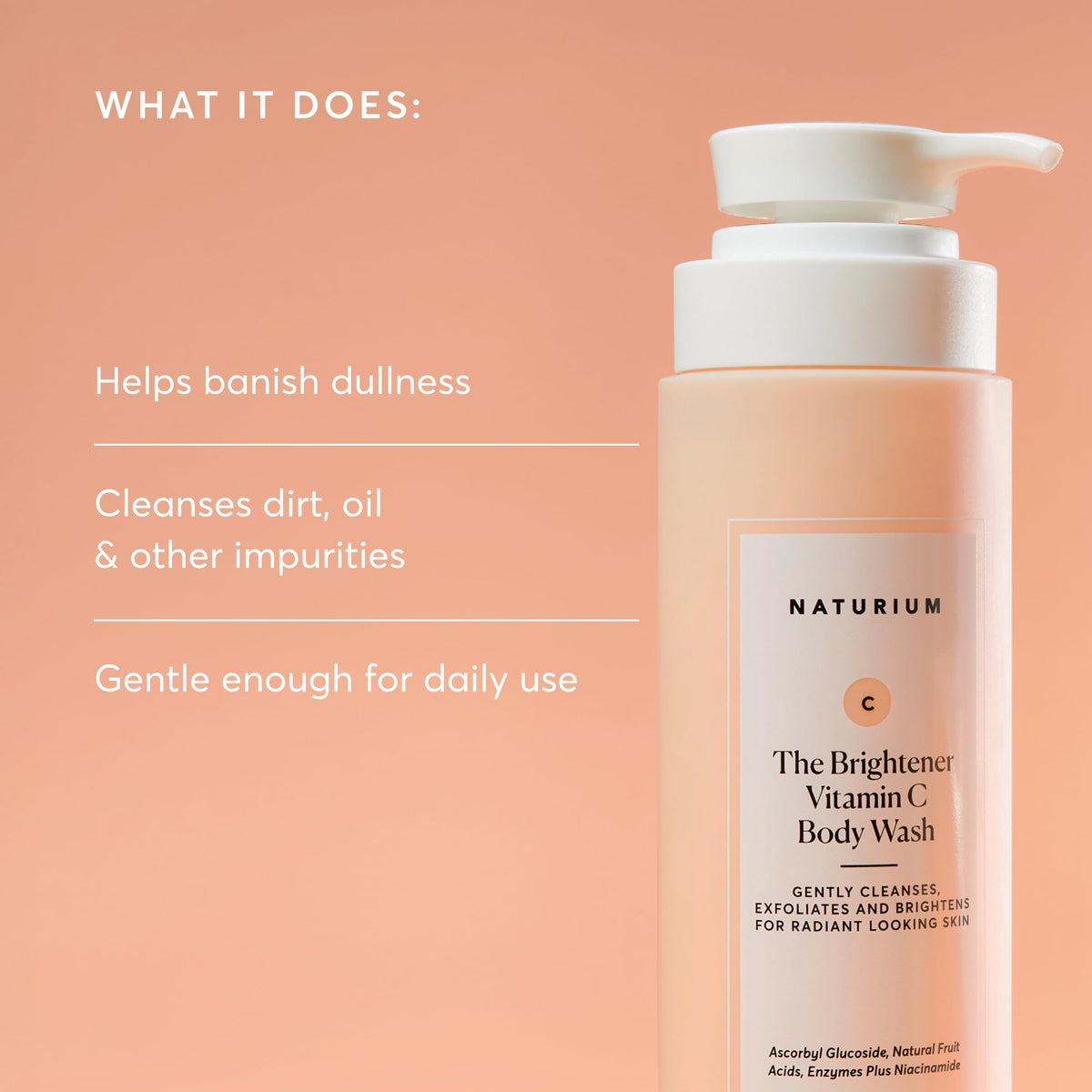 Naturium The Brightener Vitamin C Body Wash | Gentle Cleanser | 16.9 FL OZ / 500 ml 🍁 All In One Marketplace Canada