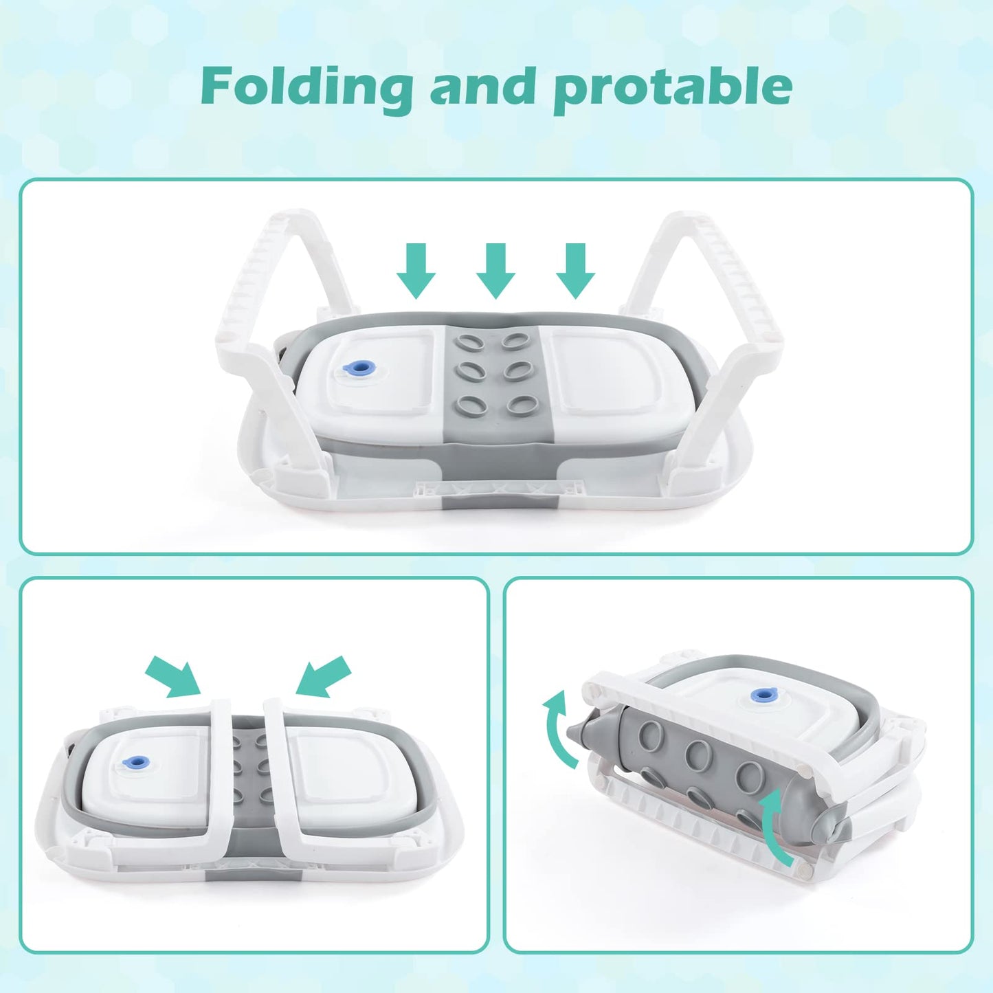 Baby BathTub, 4-in-1 Newborn to Toddler Tub with Temperature Sensor,Infant Waterproof Ear Cap and Soft Cushion included,Grey 🍁 All In One Marketplace Canada