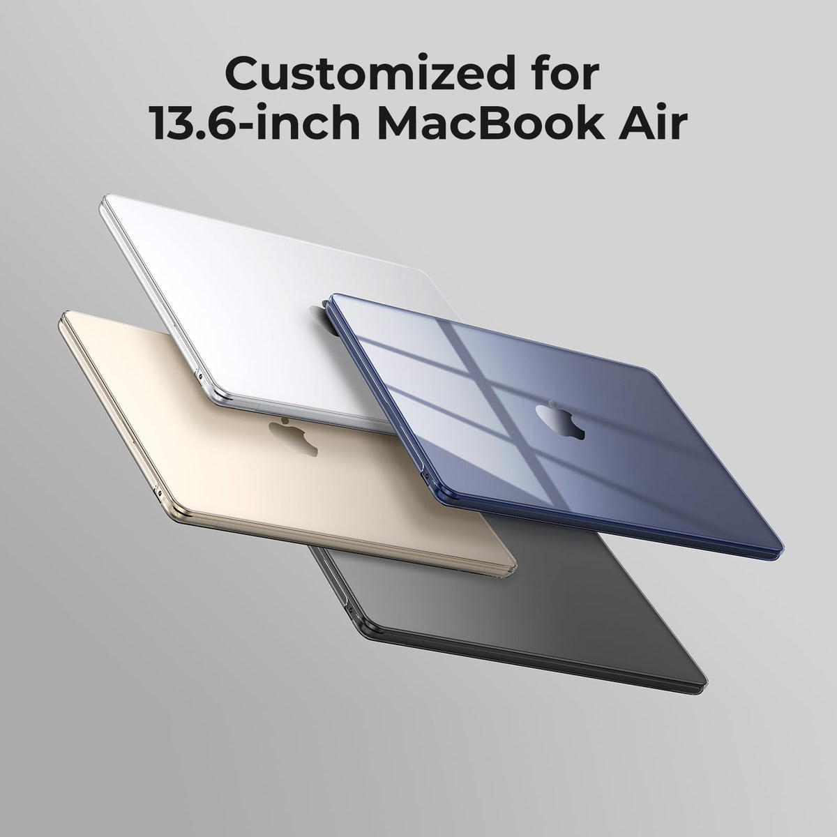 EooCoo Case Compatible with MacBook Air 13 inch M5 M4 M3 M2 2026-2022 A3449 A3240 A3113 A2681, 13.6" Hard Case Cover & Keyboard Skin & Screen Protector for Laptop Air 13.6 inch - Crystal Clear 🍁 All In One Marketplace Canada