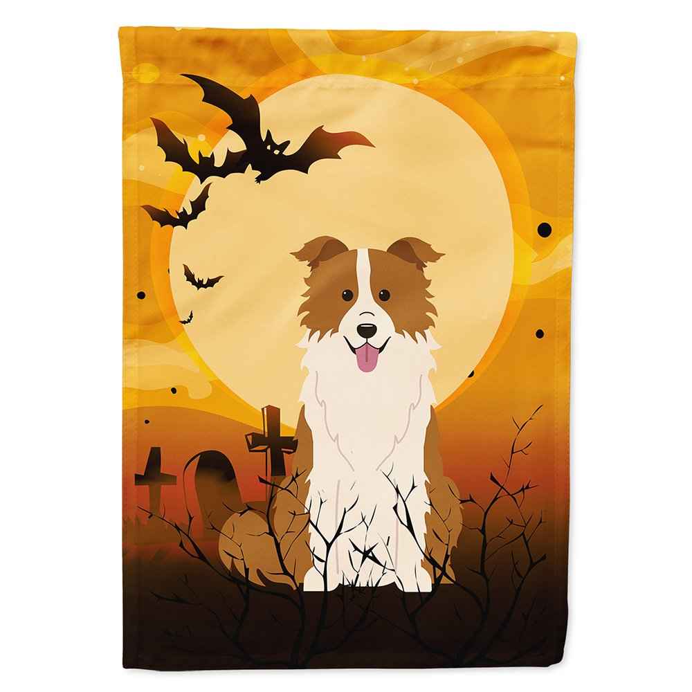 Caroline's Treasures BB4385CHF Halloween Border Collie Red White Flag Canvas House Size, Large, Multicolor