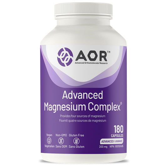 AOR Advanced Magnesium Complex 200mg, 180 Capsules 180-Day Supply - Highly Absorbable Magnesium Glycinate, Aspartate, Malate & Ascorbate - Elemental Chelated Complex for Relaxation and Muscle Comfort 🍁 All In One Marketplace Canada
