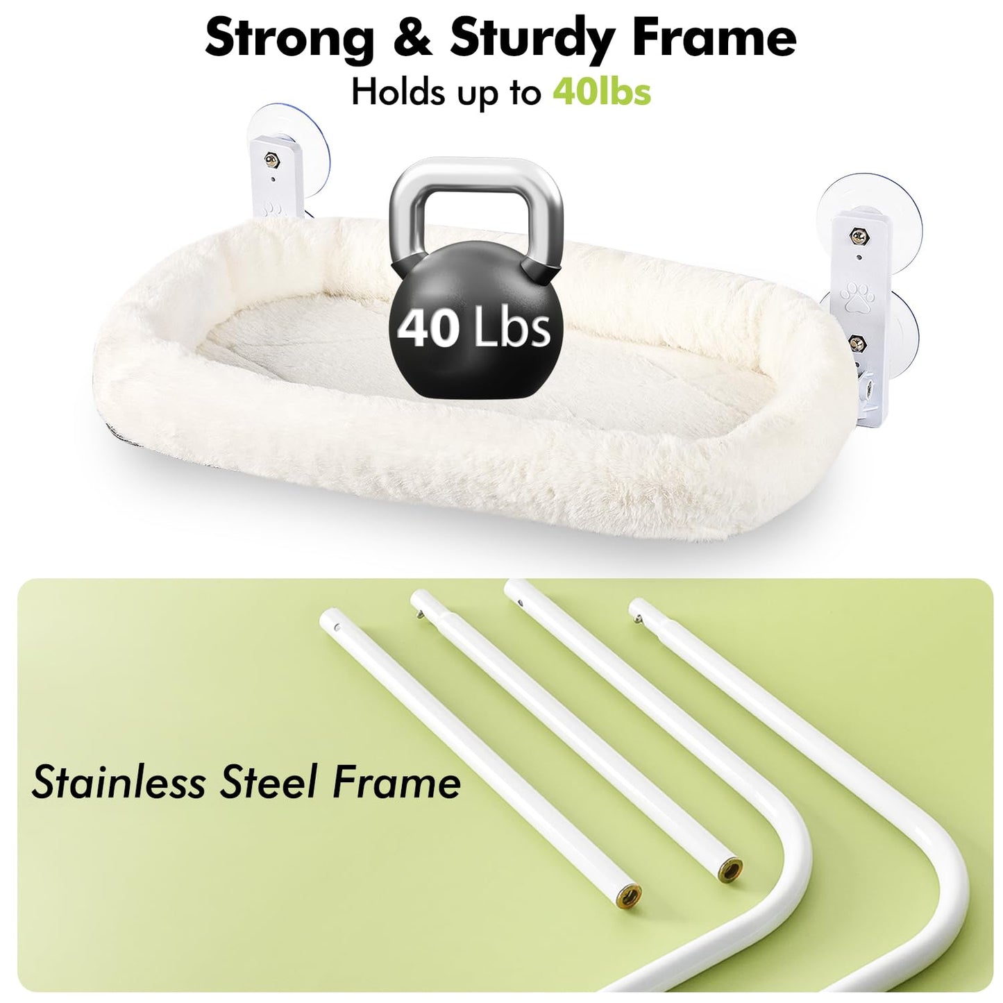 AMOSIJOY Cordless Cat Window Perch, Cat Hammock for Window with 4 Strong Suction Cups, Solid Metal Frame and Soft Cover, Foldable Cat Beds for Indoor Cats… 🍁 All In One Marketplace Canada