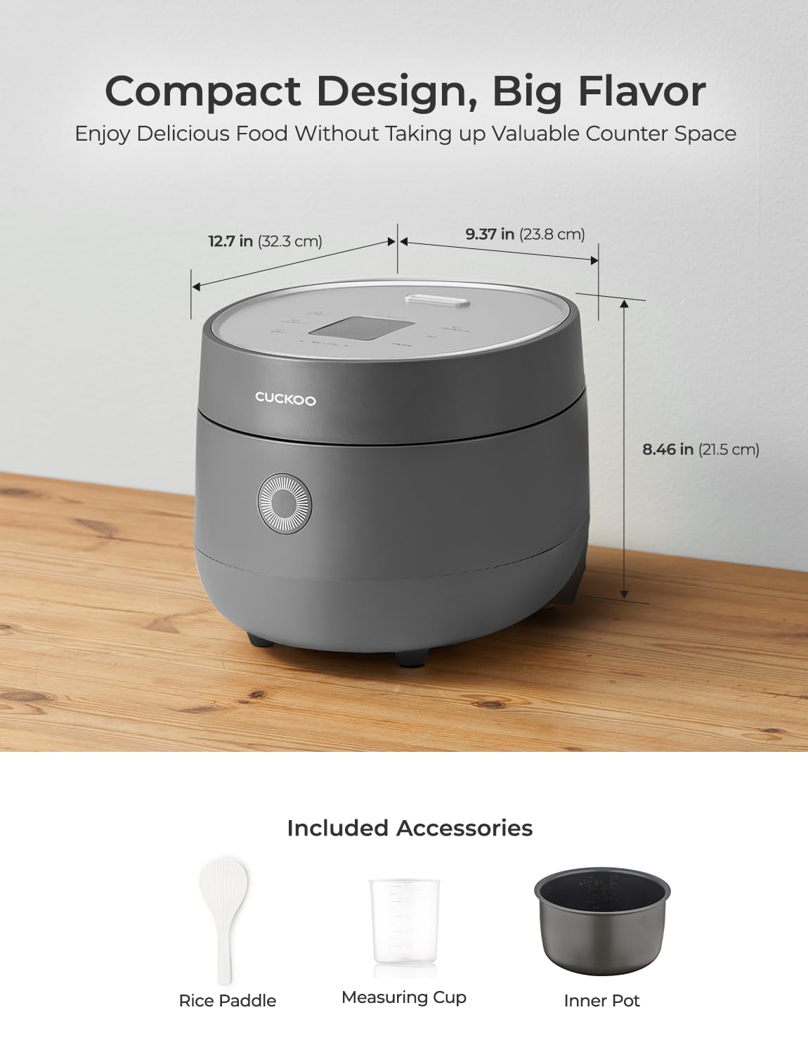 CUCKOO Rice Cooker 6 Cup Uncooked / 12 Cup Cooked, Modern Fuzzy Logic Rice Cooker Small with Delay Timer & Keep Warm Setting, Versatile Food Steamer for Cooking, Non-Stick Inner Pot, Gray (CR-0675FG) 🍁 All In One Marketplace Canada