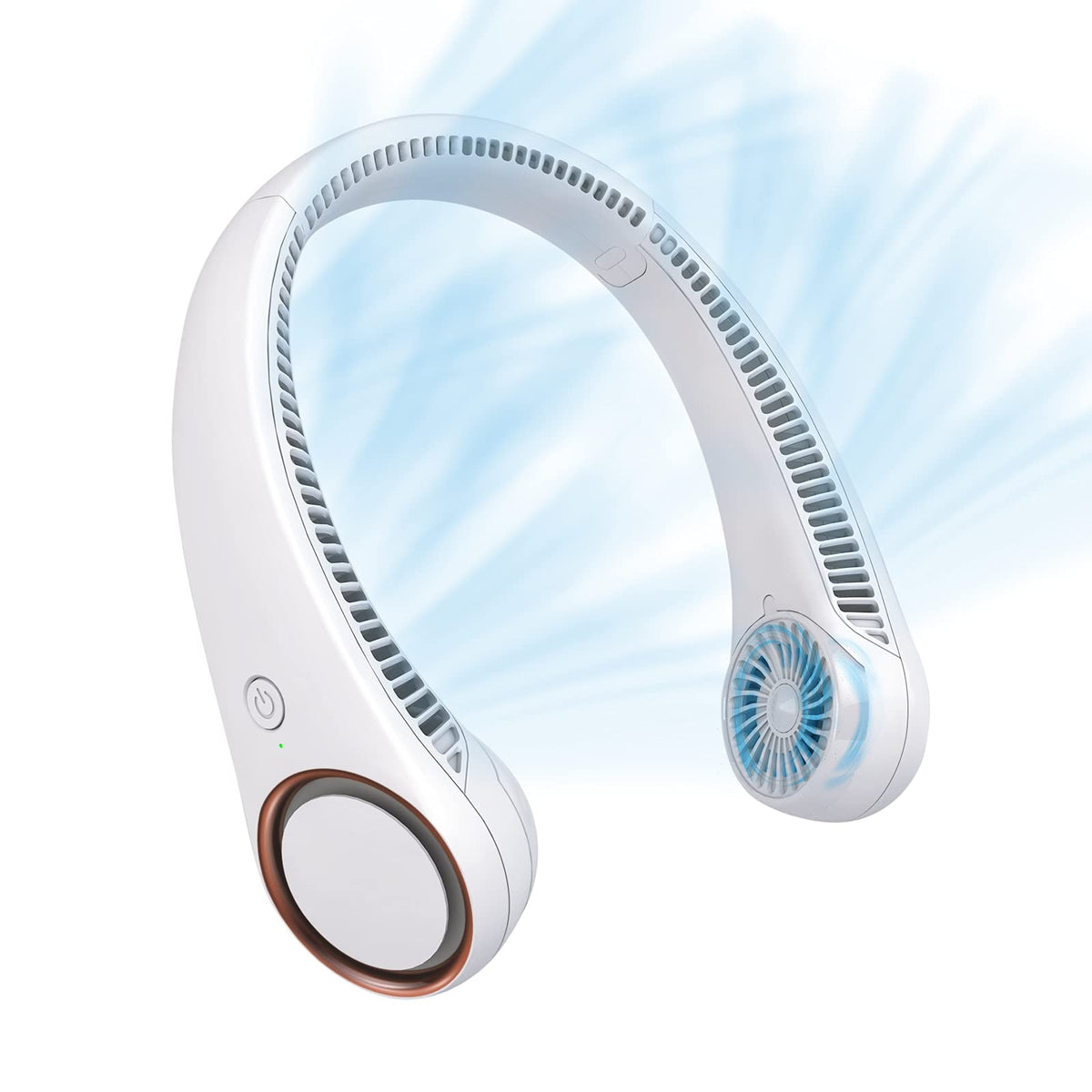 CIVPOWER Neck Fan: Portable Personal Neck Cooling Rechargeable Bladeless Fan - Hands Free 3 Speed 4000 mAh Battery USB Operated Wearable Headphone Design - for Men Women Outdoor Indoor (White) 🍁 All In One Marketplace Canada