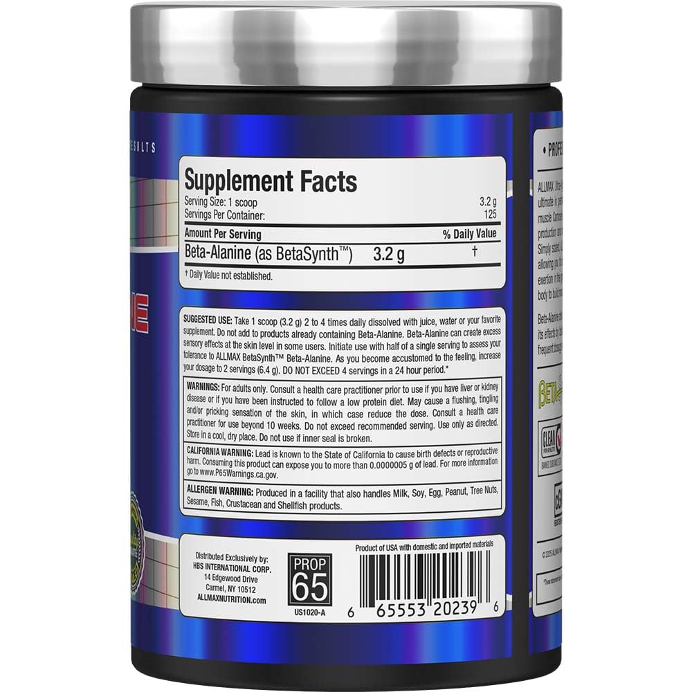 ALLMAX Nutrition - 100% Pure Maximum Strength + Absorption - Beta Alanine - 400 Gram 🍁 All In One Marketplace Canada