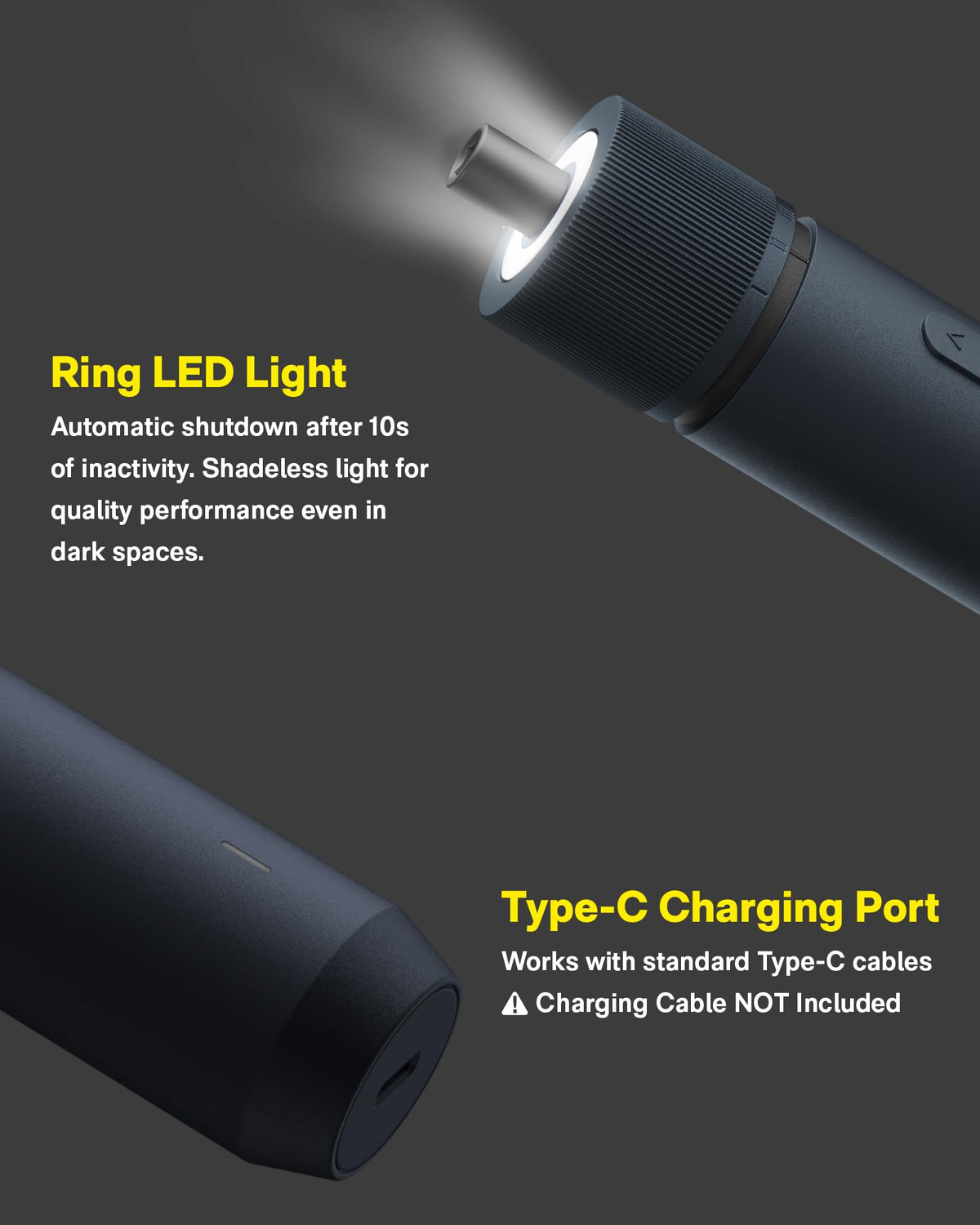 HOTO Electric Screwdriver Set, 3.6V Rechargeable Screwdriver Set with 25 S2-Steel Bits, Cordless Power Screwdriver Set with LED Light, All-in-One Design, 1500mAh 800 Times, USB-C Charging 🍁 All In One Marketplace Canada