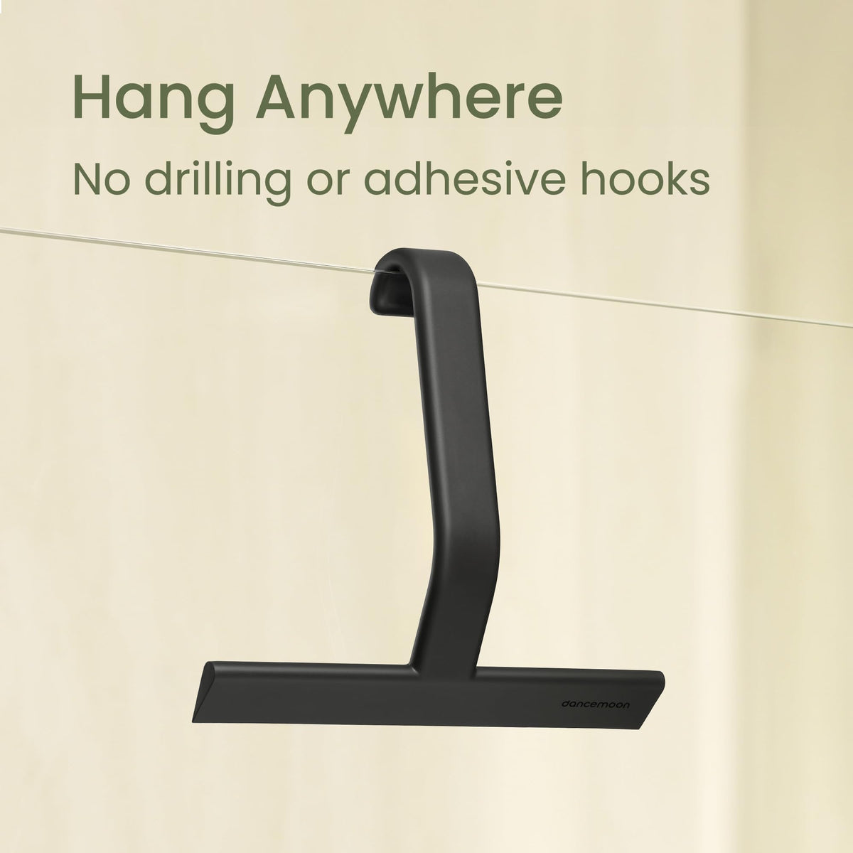 dancemoon JustHang Shower Squeegee for Glass Doors, All-One-Piece Silicone with Built-in Hook Design for Easy Hanging, Household Window Mirror Squeegee for Bathroom, Glass, Tile Wall,Car 10-Inch Black 🍁 All In One Marketplace Canada