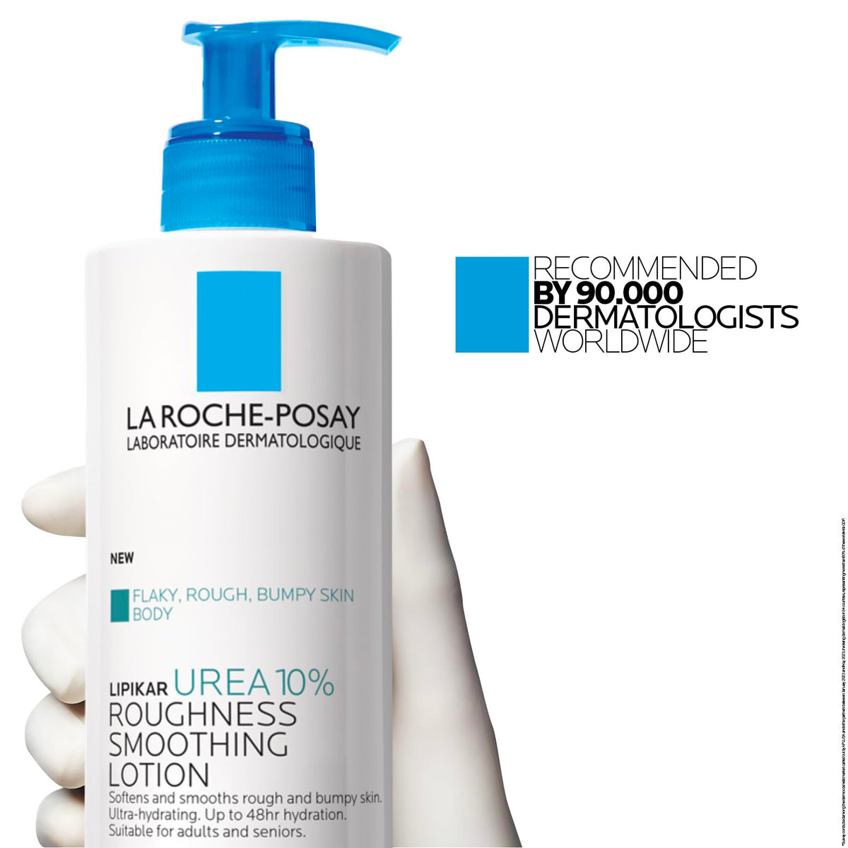 La Roche-Posay Lipikar Lait Urea 10% Body Lotion. For Very Dry, Rouch, and Flaky Skin. Tested on Dry Skin, Age-Related Dryness, Keratosis Pillaris, and Psoriasis. Fragrance-Free, Dermatologist Recommended - 400ML 🍁 All In One Marketplace Canada