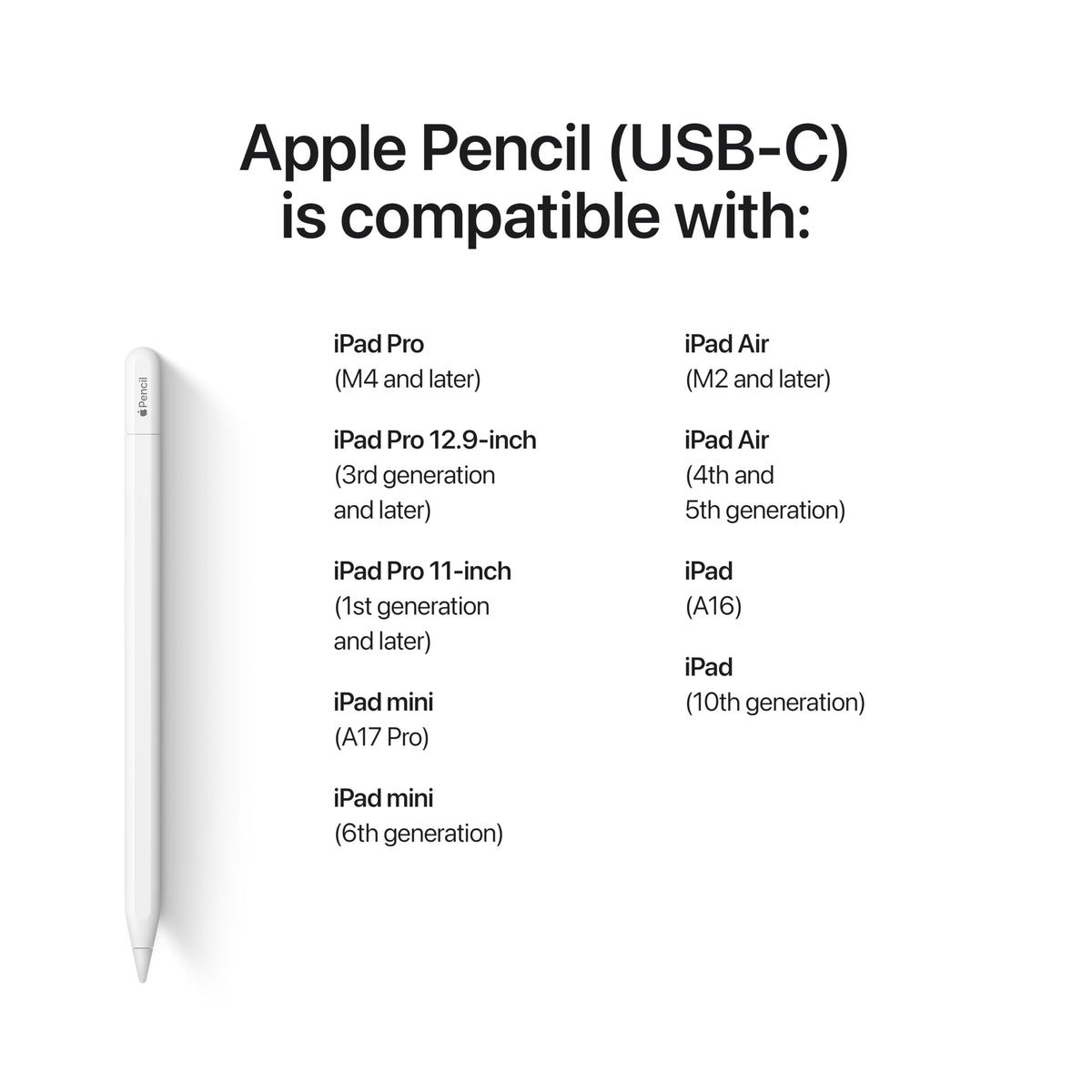 Apple Pencil (USB-C): Device Compatibility Check Required - Pixel-Perfect Precision, Tilt Sensitivity, Perfect for Note-Taking, Drawing, and Signing Documents. Charges and Pairs with USB-C 🍁 All In One Marketplace Canada