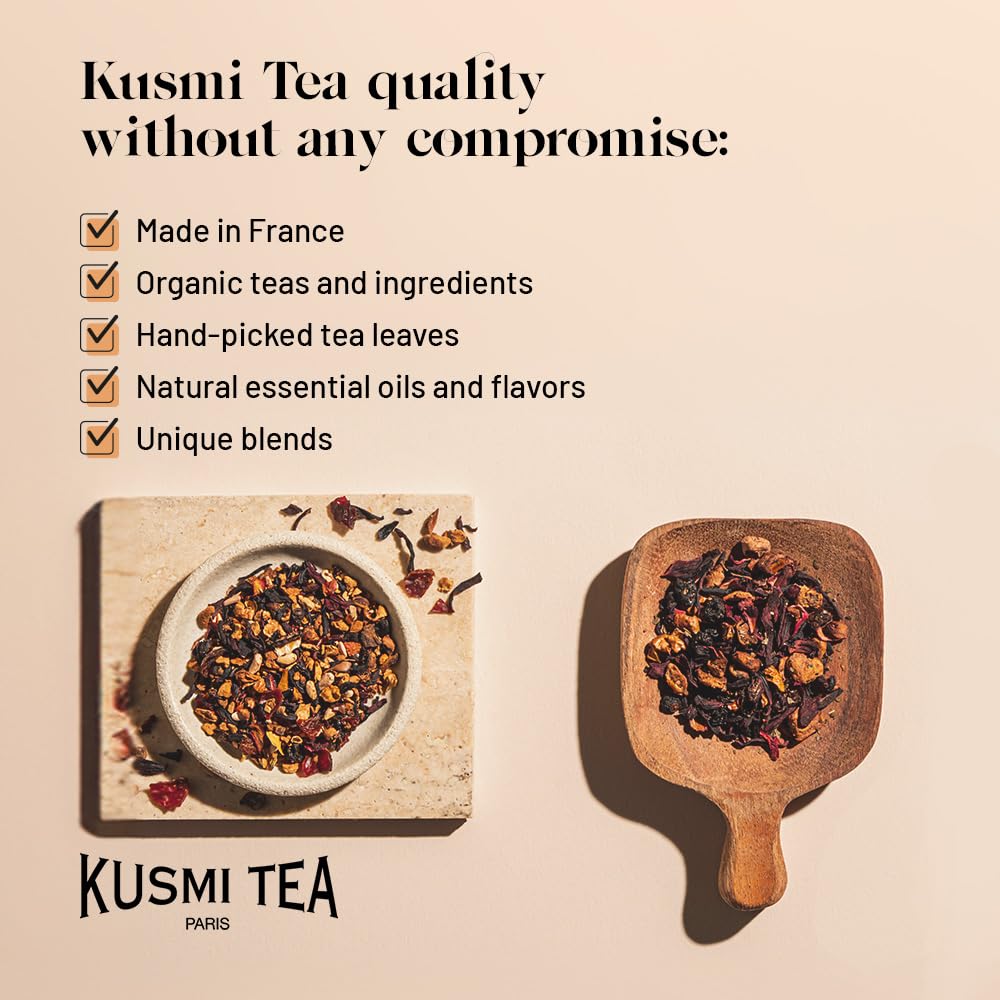 KUSMI TEA, BB Detox - Loose Leaf Tea Tin - Organic Blend of Green Tea, Maté & Grapefruit-flavoured Plants, 100g 🍁 All In One Marketplace Canada