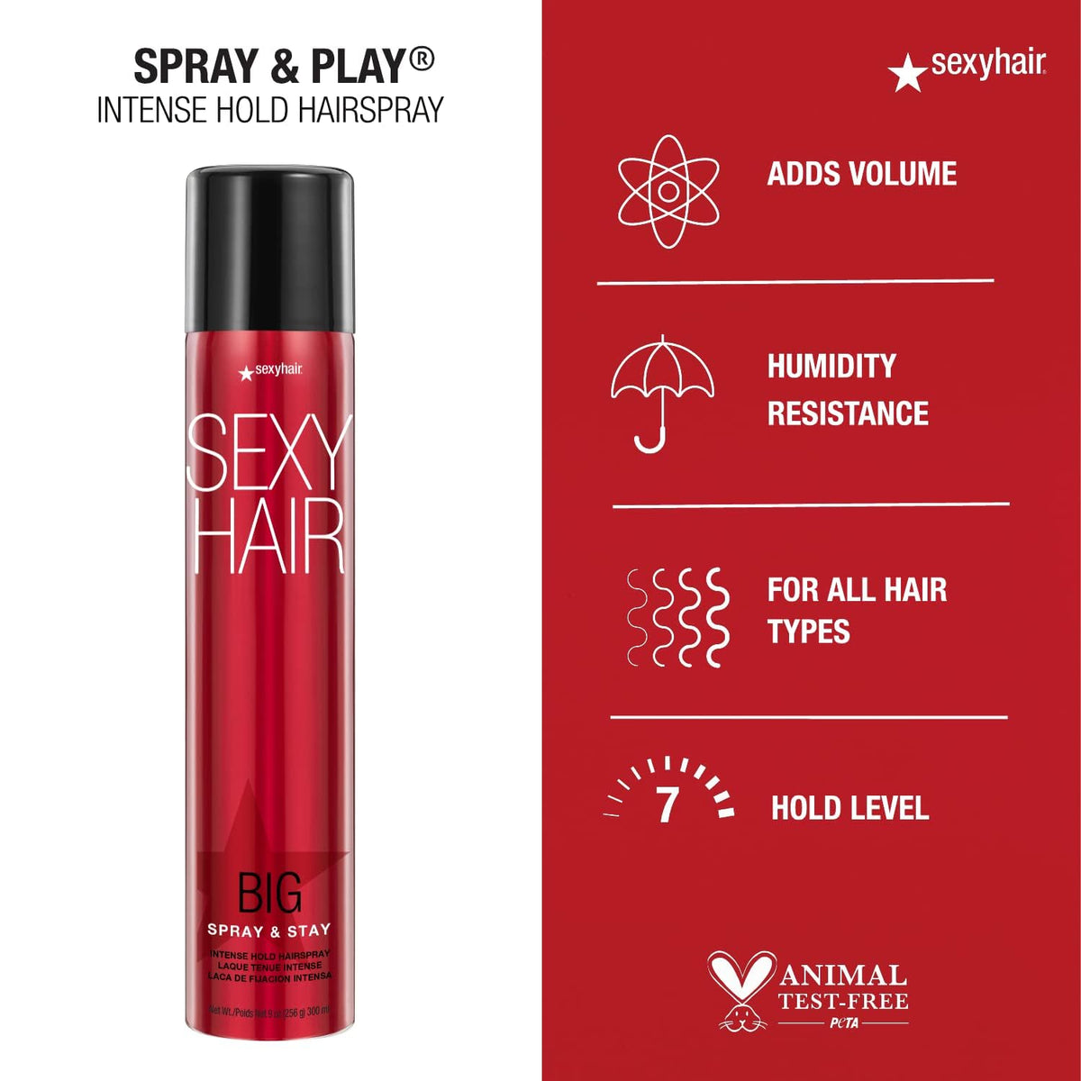 SexyHair Big Spray & Play Volumizing Hairspray, 10 Oz | Hold and Shine | Up to 72 Hour Humidity Resistance | All Hair Types 🍁 All In One Marketplace Canada