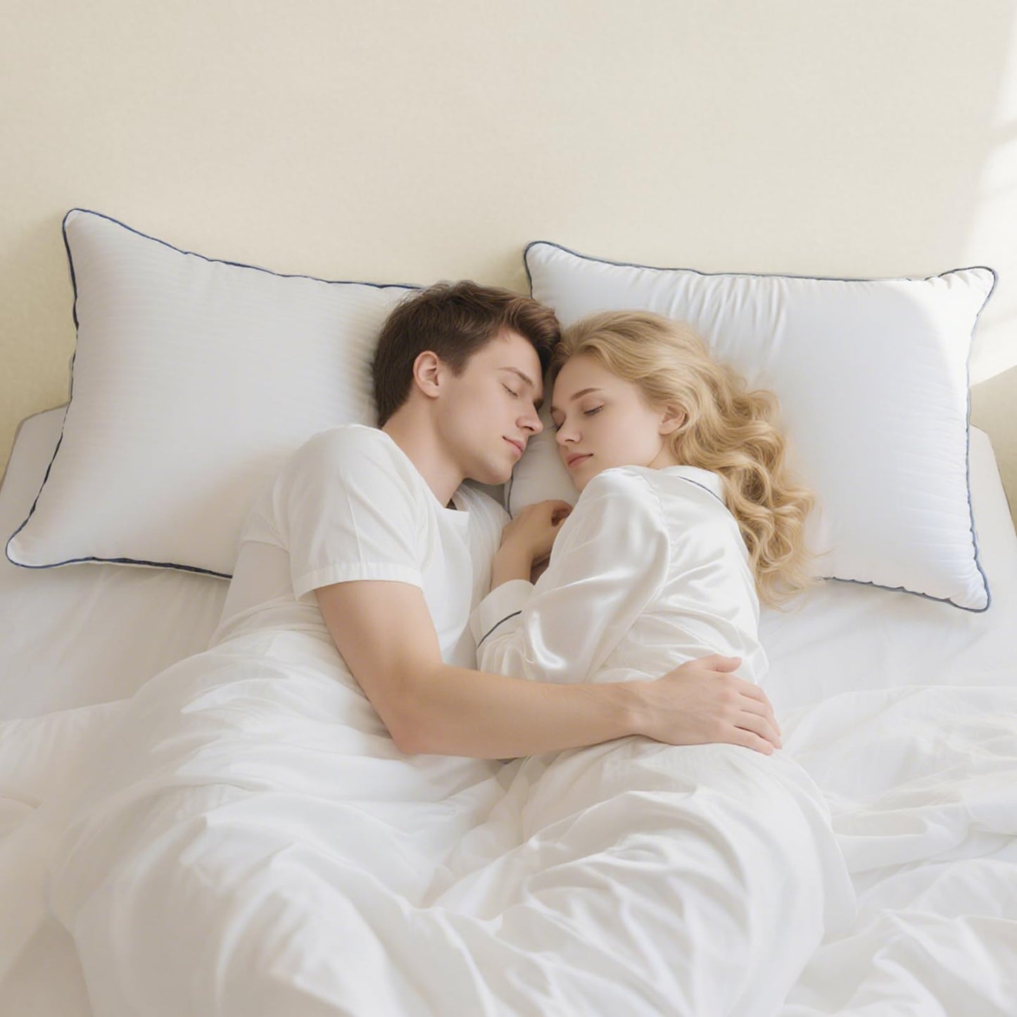 Pillows Standard Size Set of 4 - Bed Pillows for Sleeping 4 Pack, Cooling Supportive Hotel Pillows with Premium Soft Down Alternative Fill for Side Stomach and Back Sleepers 🍁 All In One Marketplace Canada