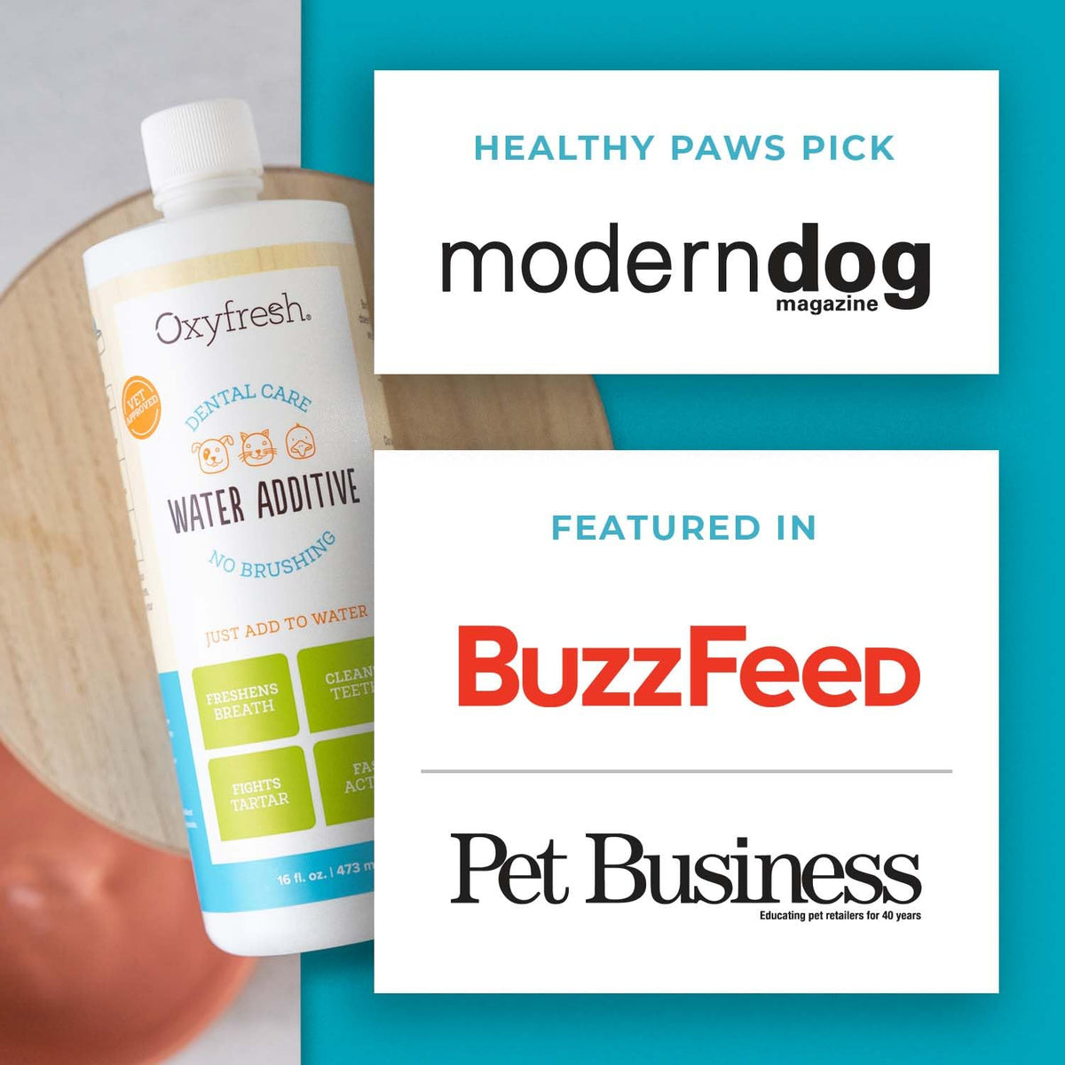 Oxyfresh Premium Pet Dental Care Solution Pet Water Additive: Best Way to Eliminate Bad Dog Breath and Cat Bad Breath - Fights Tartar & Plaque - So Easy, Just Add to Water! Vet Recommended 16 oz. 🍁 All In One Marketplace Canada
