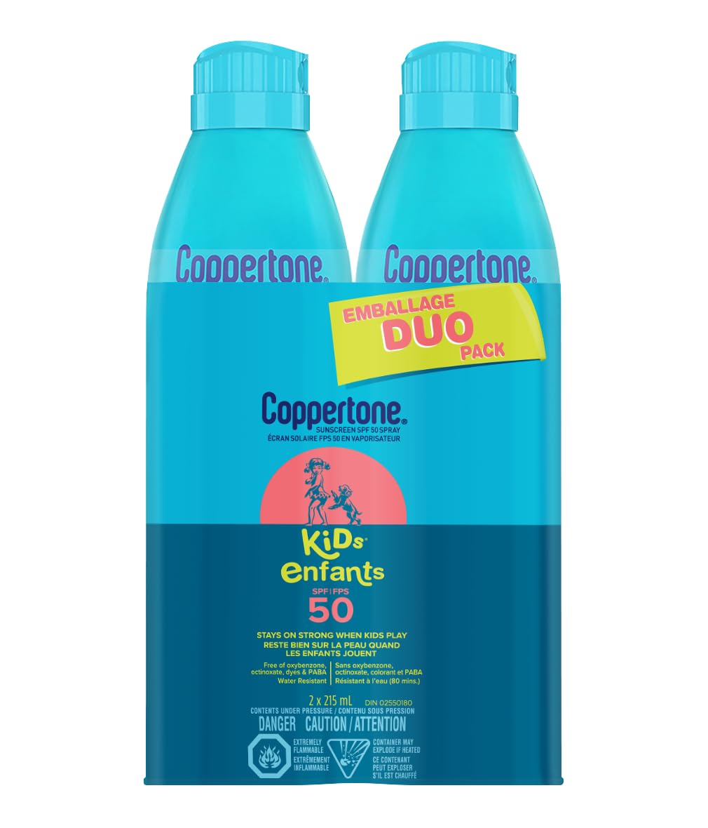 Coppertone Kids Sunscreen Spray SPF 50 Duo Pack, Hypoallergenic, 2x215mL 🍁 All In One Marketplace Canada