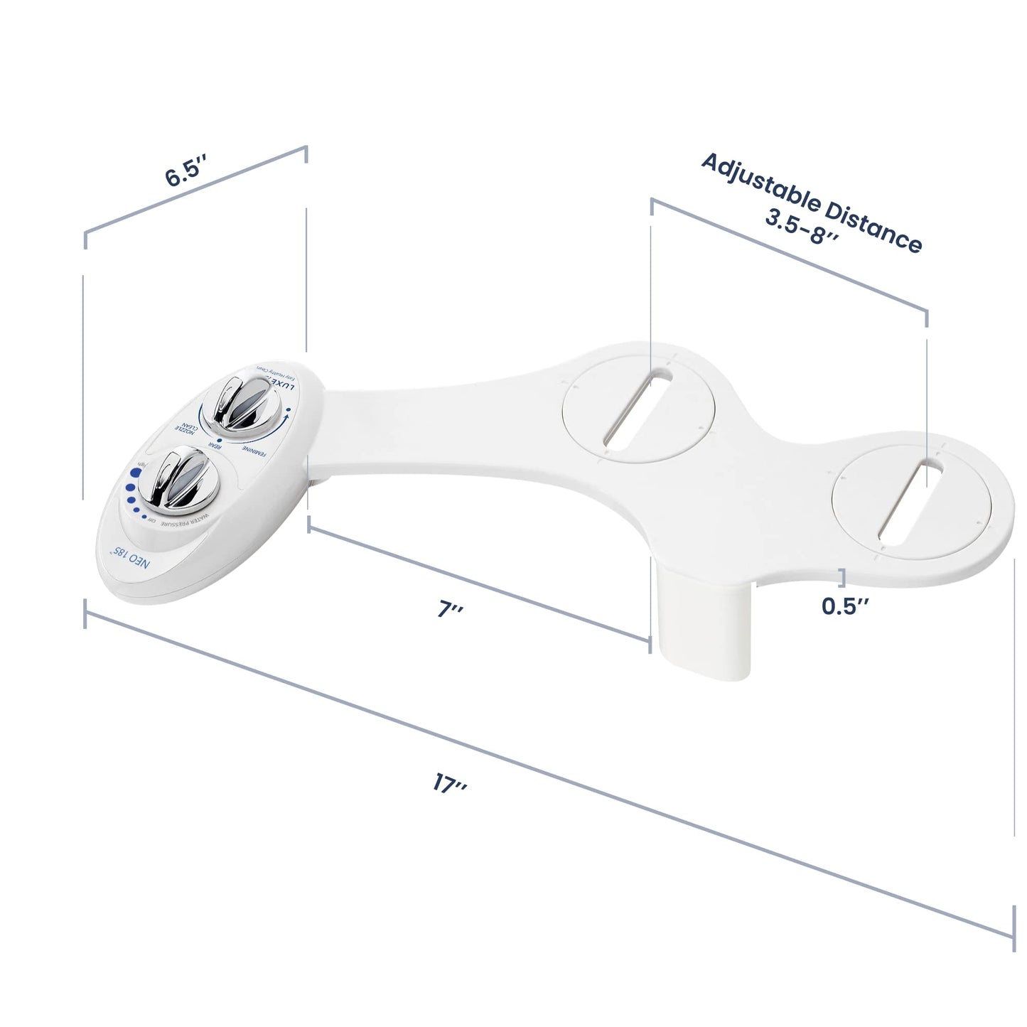 LUXE Bidet NEO 185 - Dual Nozzle, Self-Cleaning, Non-Electric Bidet Attachment for Toilet Seat, Adjustable Water Pressure, Rear & Feminine Wash (White) 🍁 All In One Marketplace Canada