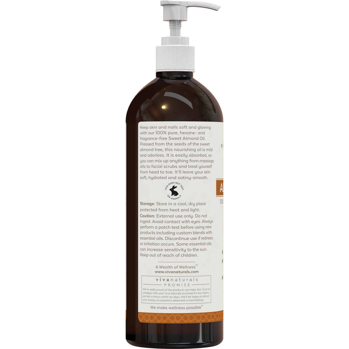 Viva Naturals Sweet Almond Oil – Almond Oil for Skin, Hair & Face, Body Oil After Shower, Body Oil for Dry Skin, Carrier Oil for Essential Oils & Almond Hair Oil, 16 fl oz 🍁 All In One Marketplace Canada